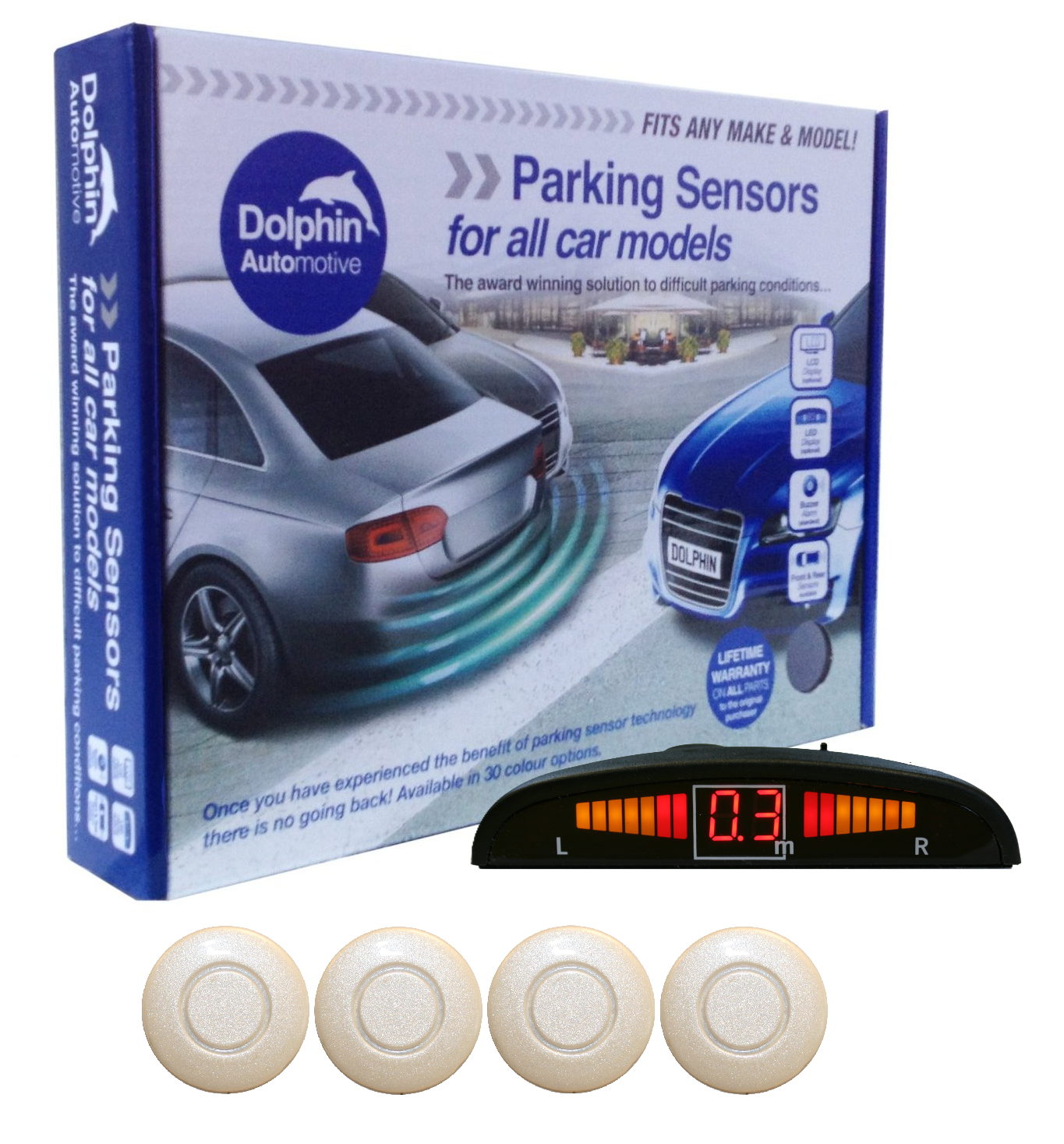 4 Rear Parking Sensors - Audio Wireless Link Dash Display