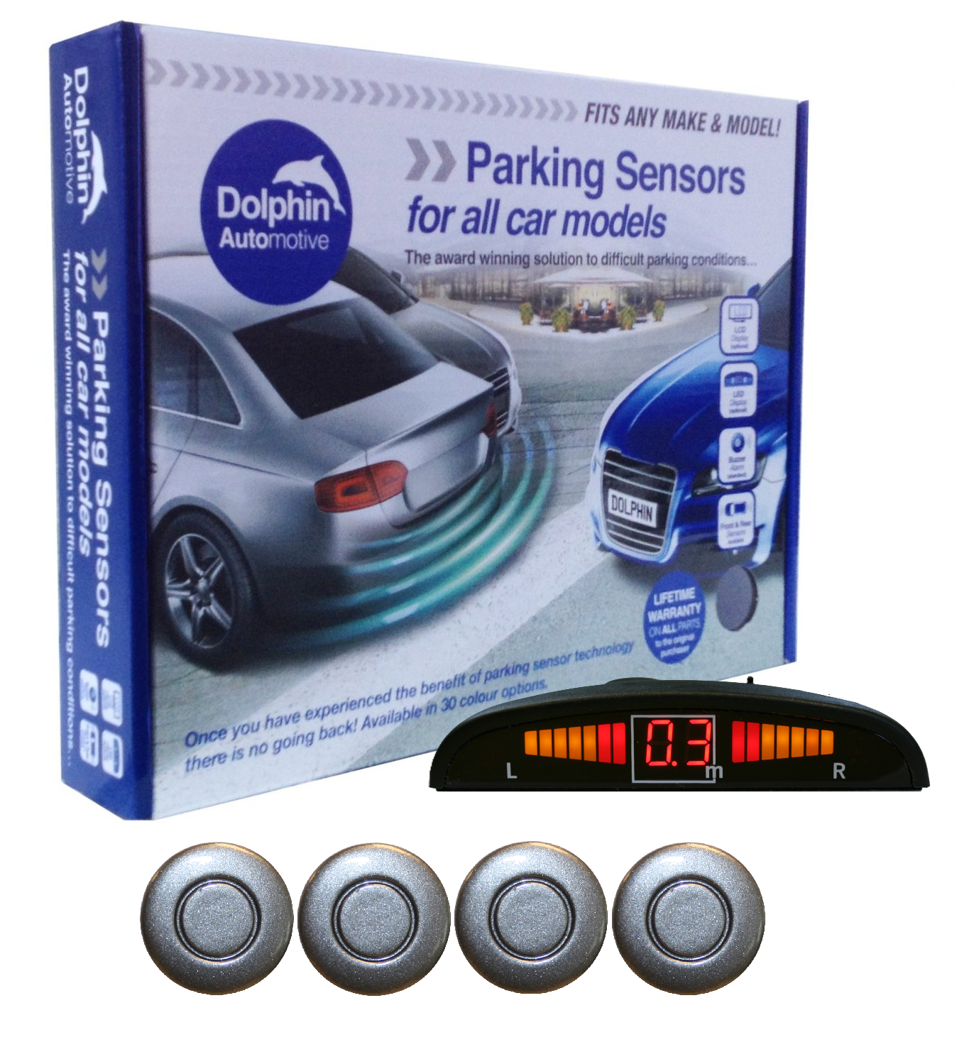 4 Rear Parking Sensors - Audio Wireless Link Dash Display
