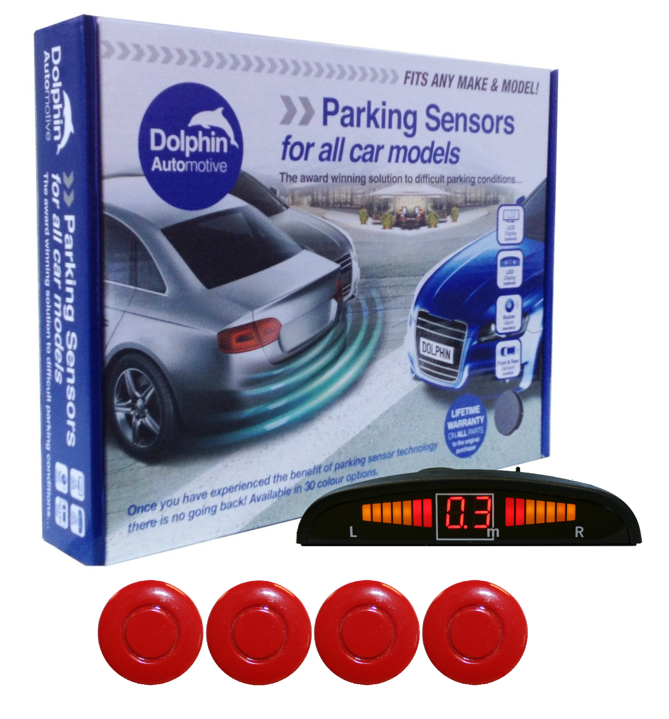 4 Rear Parking Sensors - Audio & Dash Display