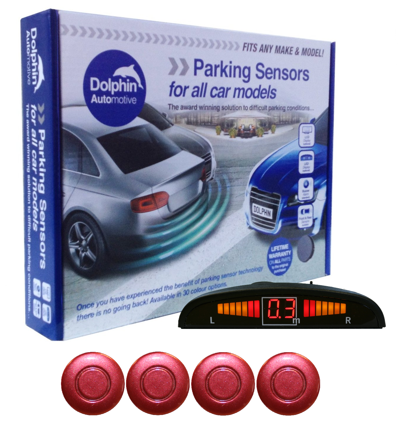 4 Rear Parking Sensors - Audio Wireless Link Dash Display