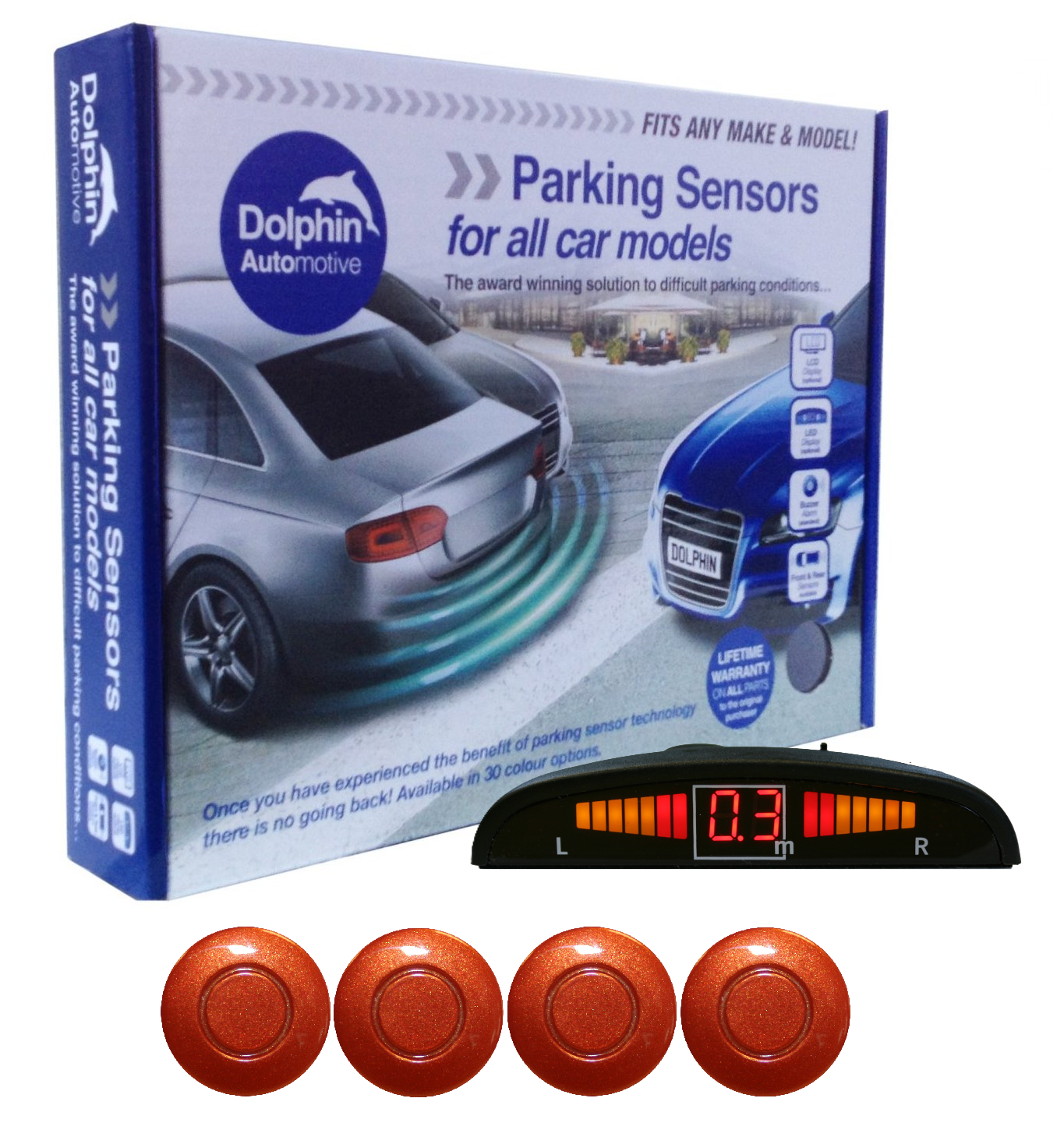 4 Rear Parking Sensors - Audio Wireless Link Dash Display