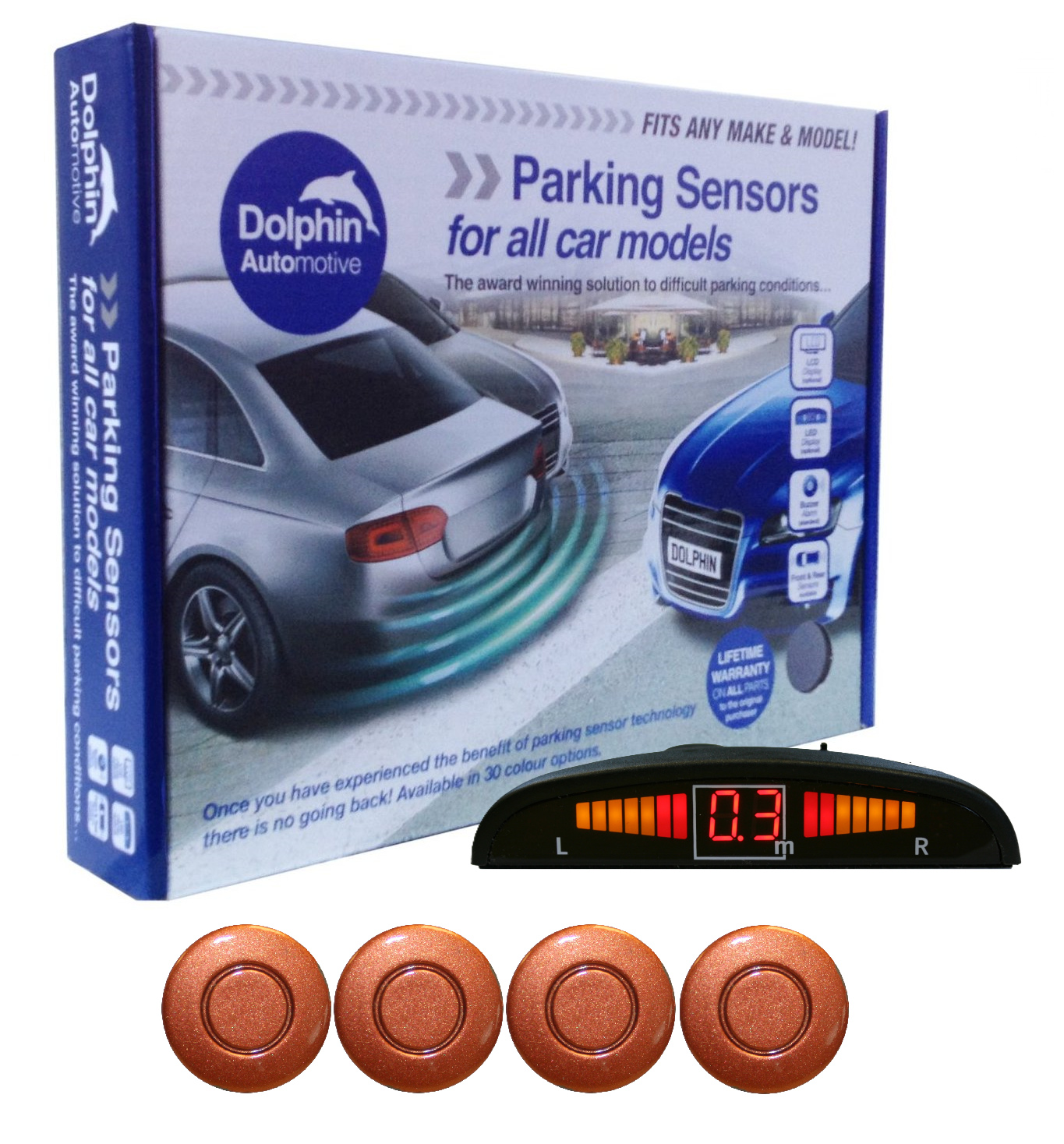 4 Rear Parking Sensors - Audio Wireless Link Dash Display