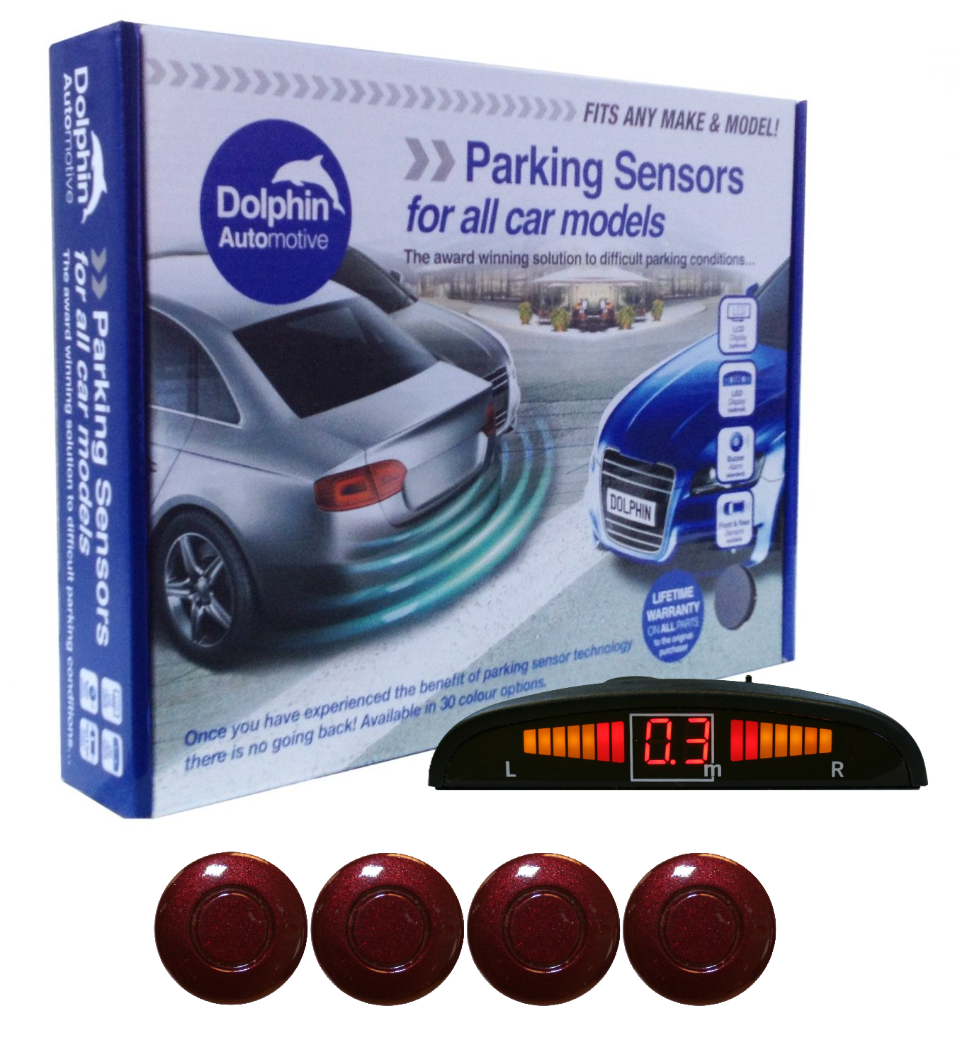 4 Rear Parking Sensors - Audio Wireless Link Dash Display