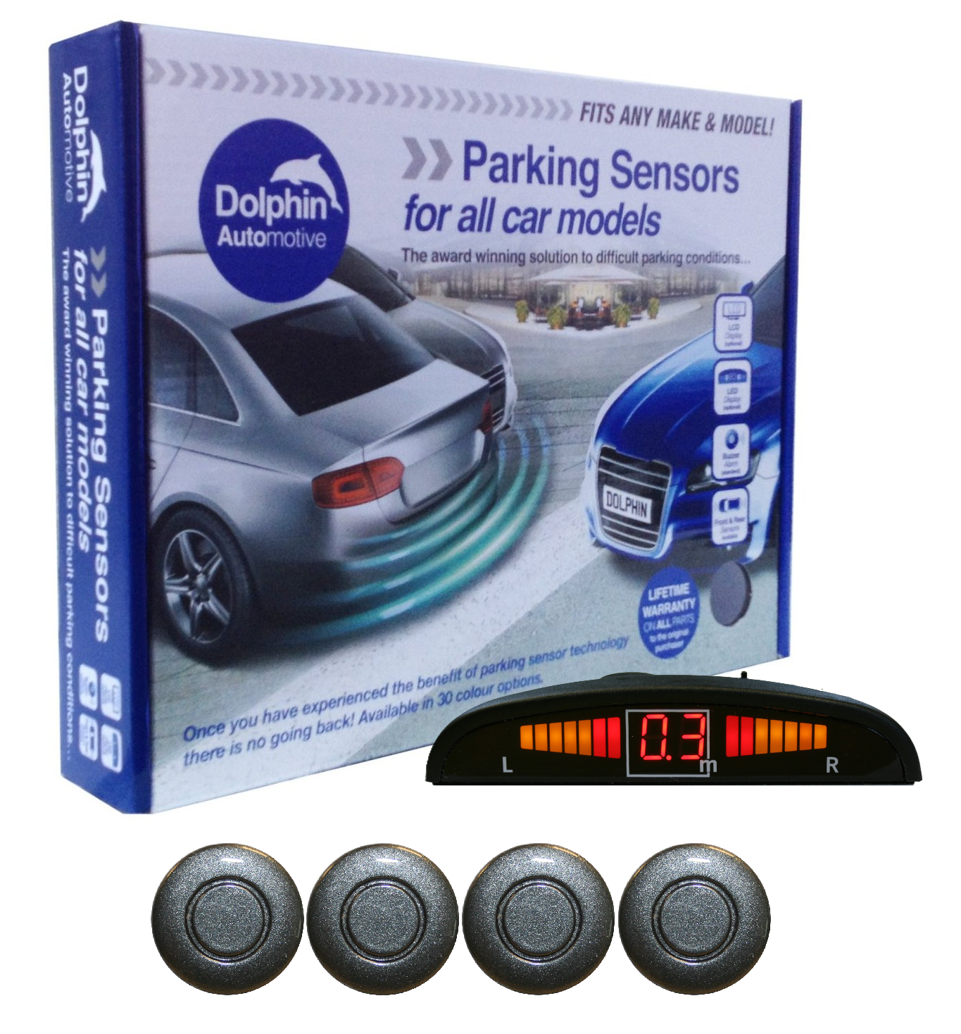 4 Rear Parking Sensors - Audio Wireless Link Dash Display