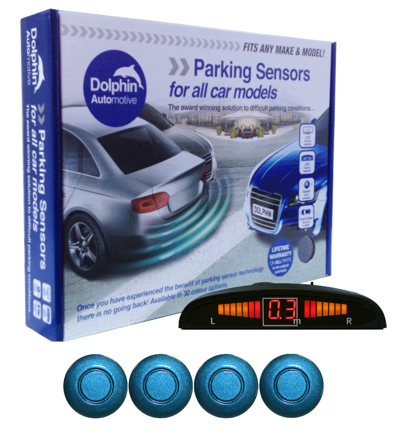 4 Rear Parking Sensors - Audio & Dash Display