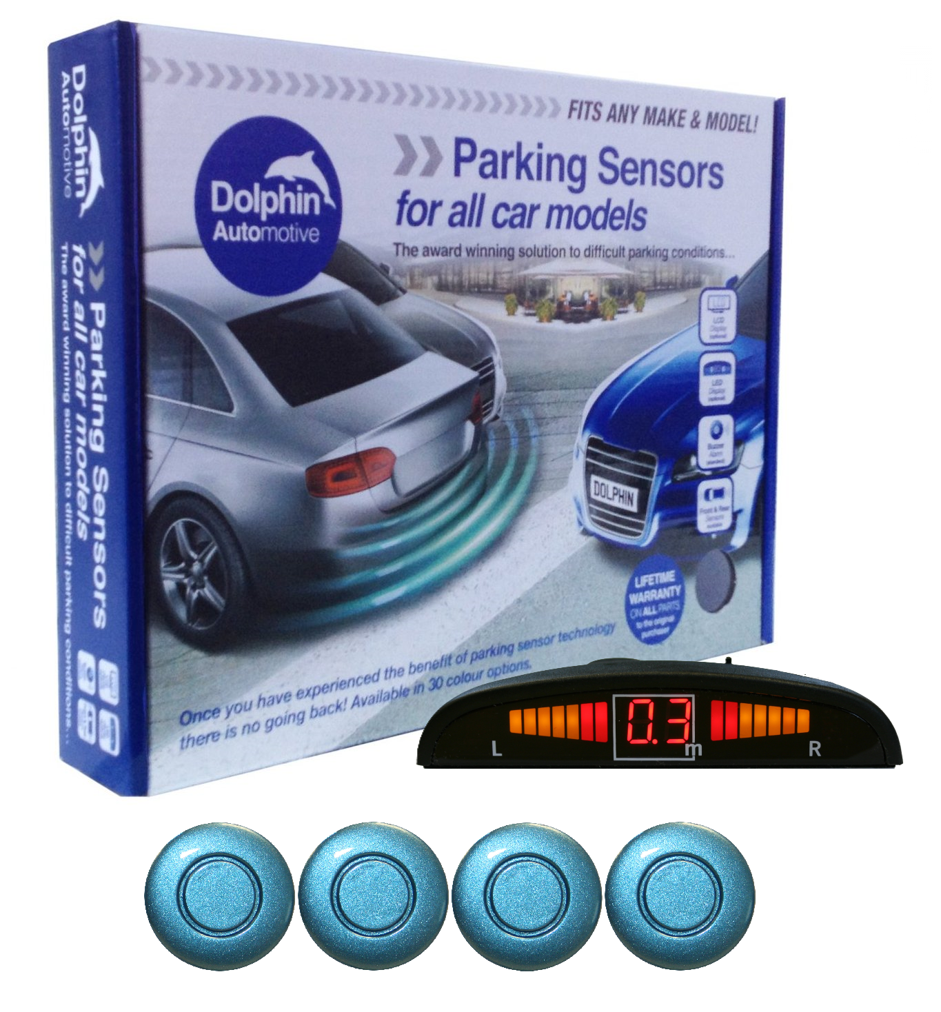 4 Rear Parking Sensors - Audio & Dash Display