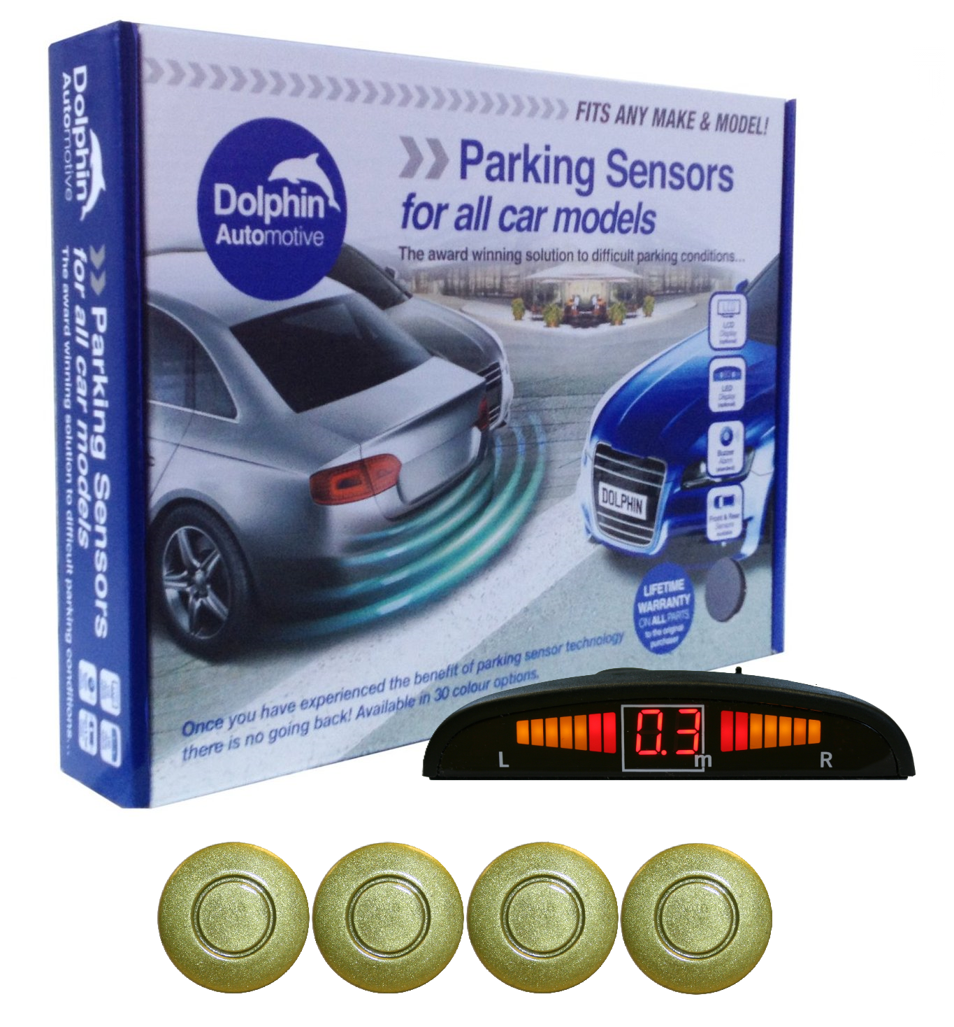 4 Rear Parking Sensors - Audio Wireless Link Dash Display