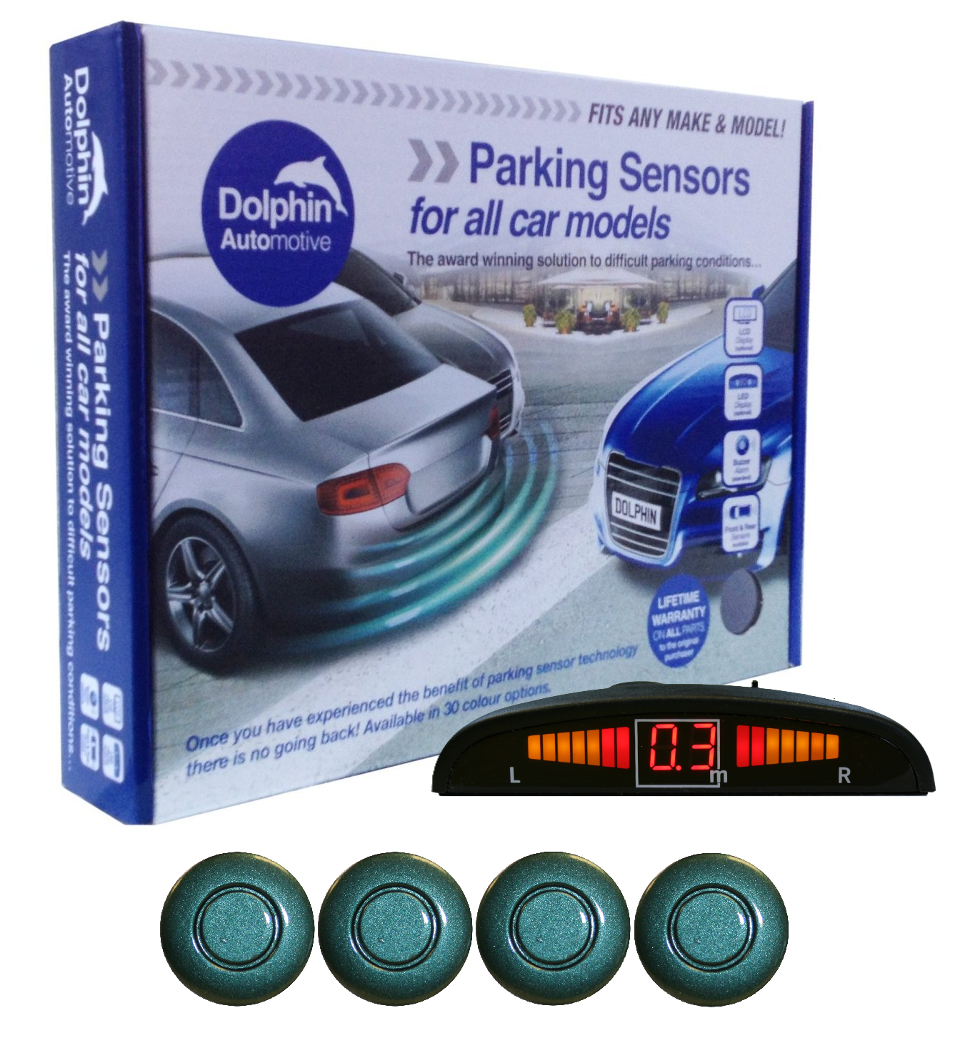 4 Rear Parking Sensors - Audio Wireless Link Dash Display