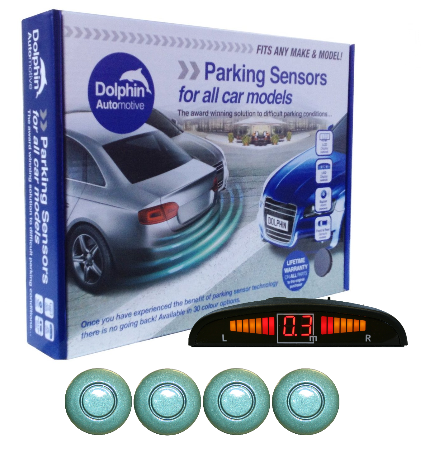 4 Rear Parking Sensors - Audio Wireless Link Dash Display