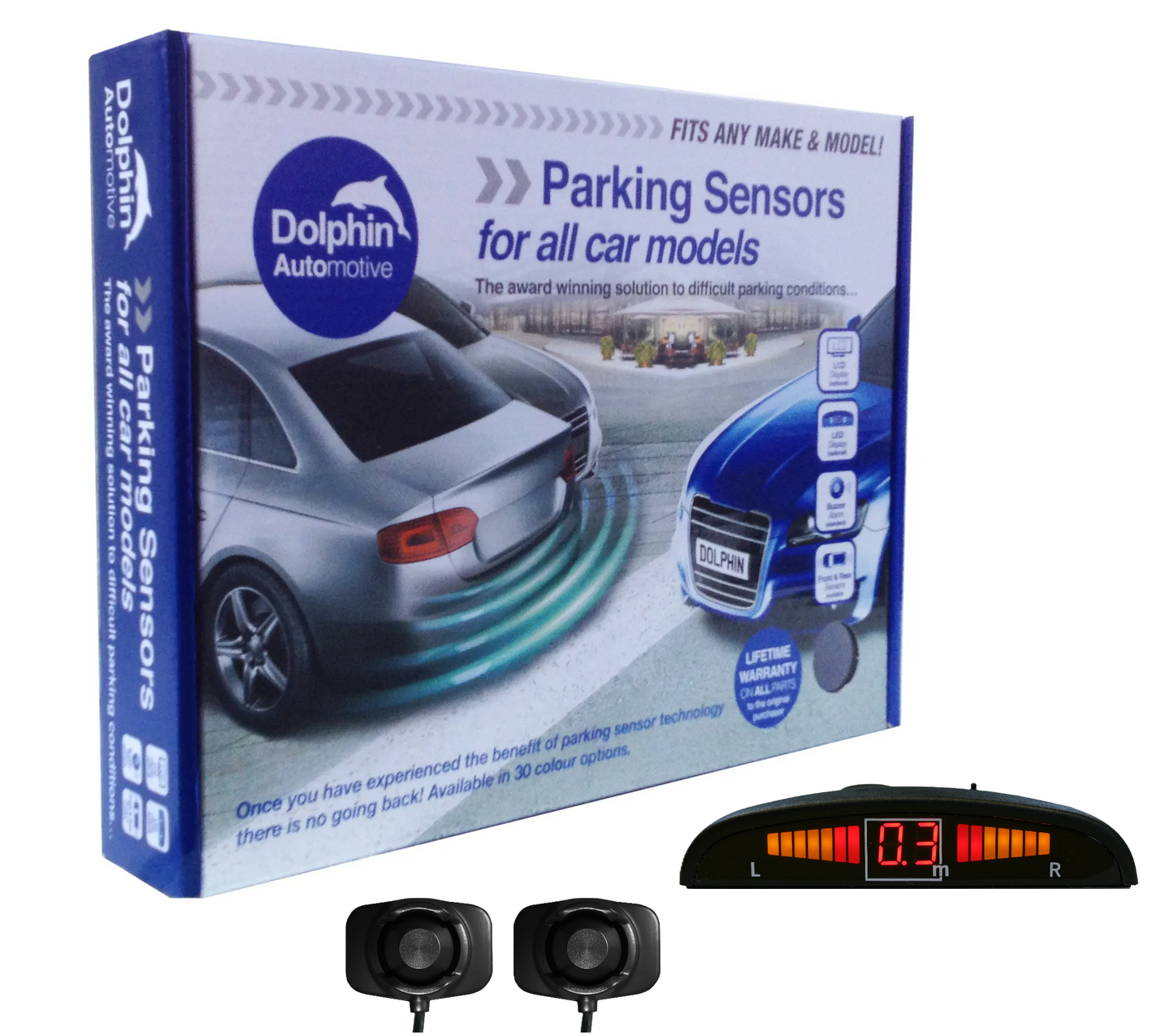 2 Adhesive Backed Sensors with Beeping Dashboard Display