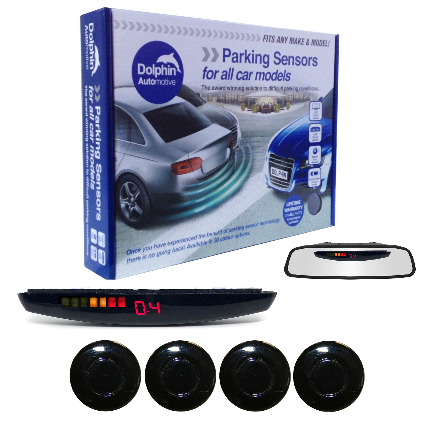 4 Rear Parking Sensors - Audio & Roof Display