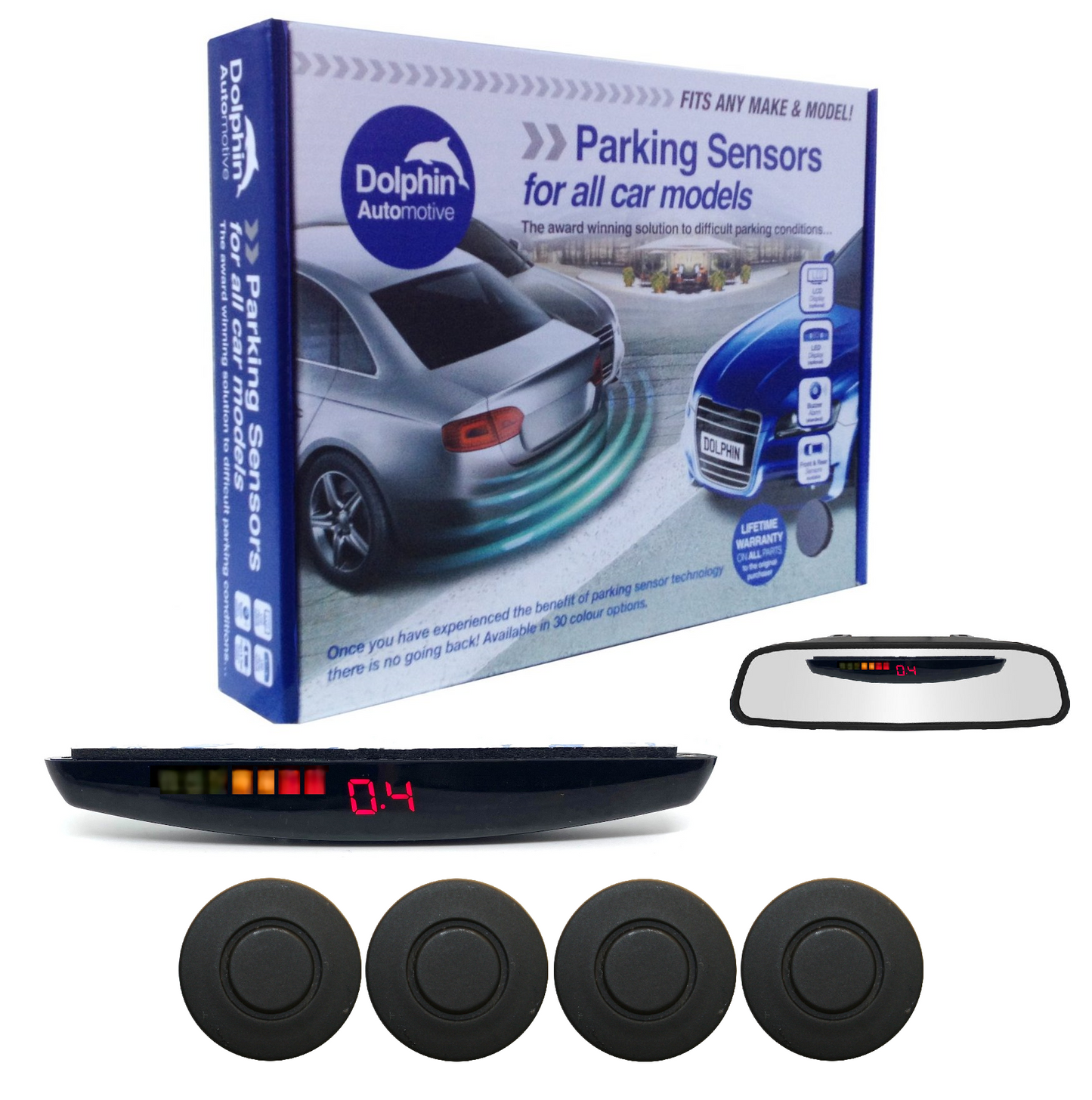 4 Rear Parking Sensors - Audio & Roof Display
