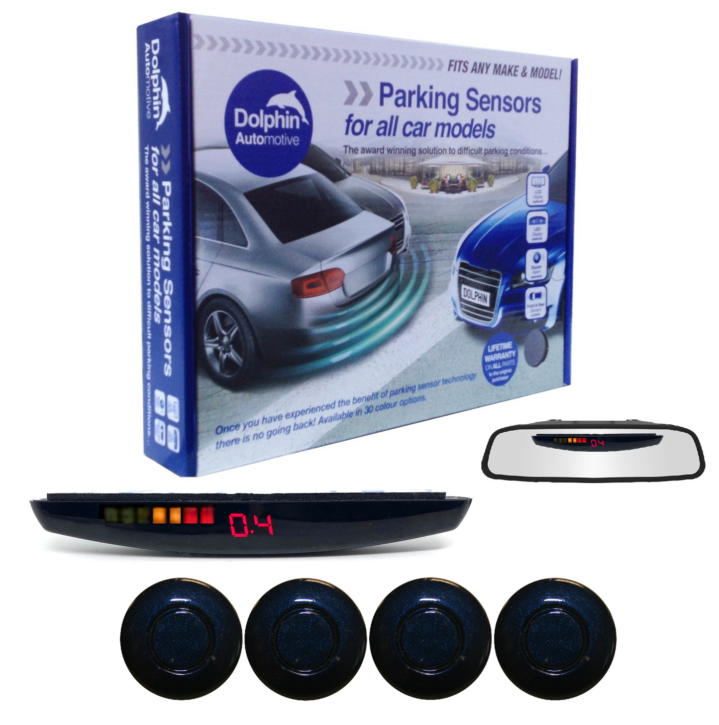 4 Rear Parking Sensors - Audio & Roof Display