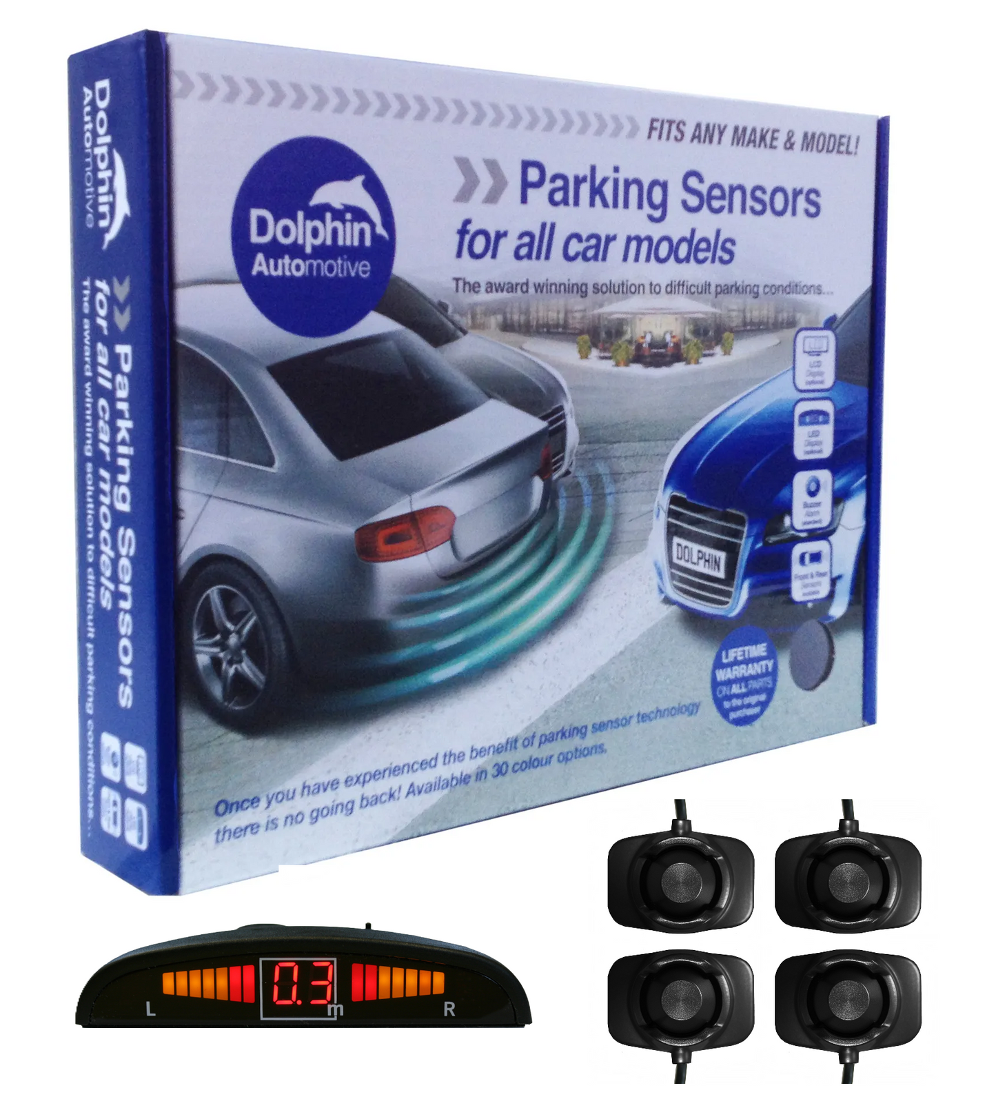 4 Adhesive Sensors With & Dashboard Display