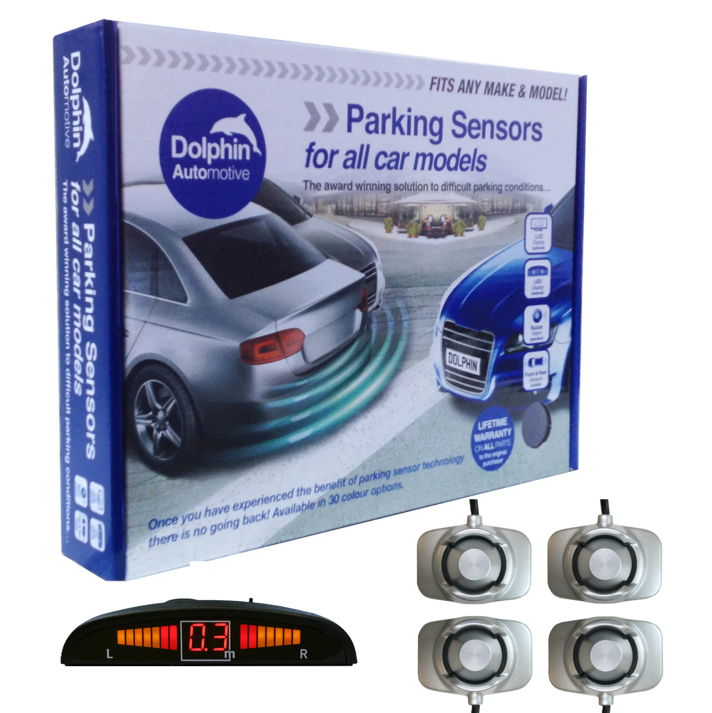 4 Adhesive Sensors With & Dashboard Display