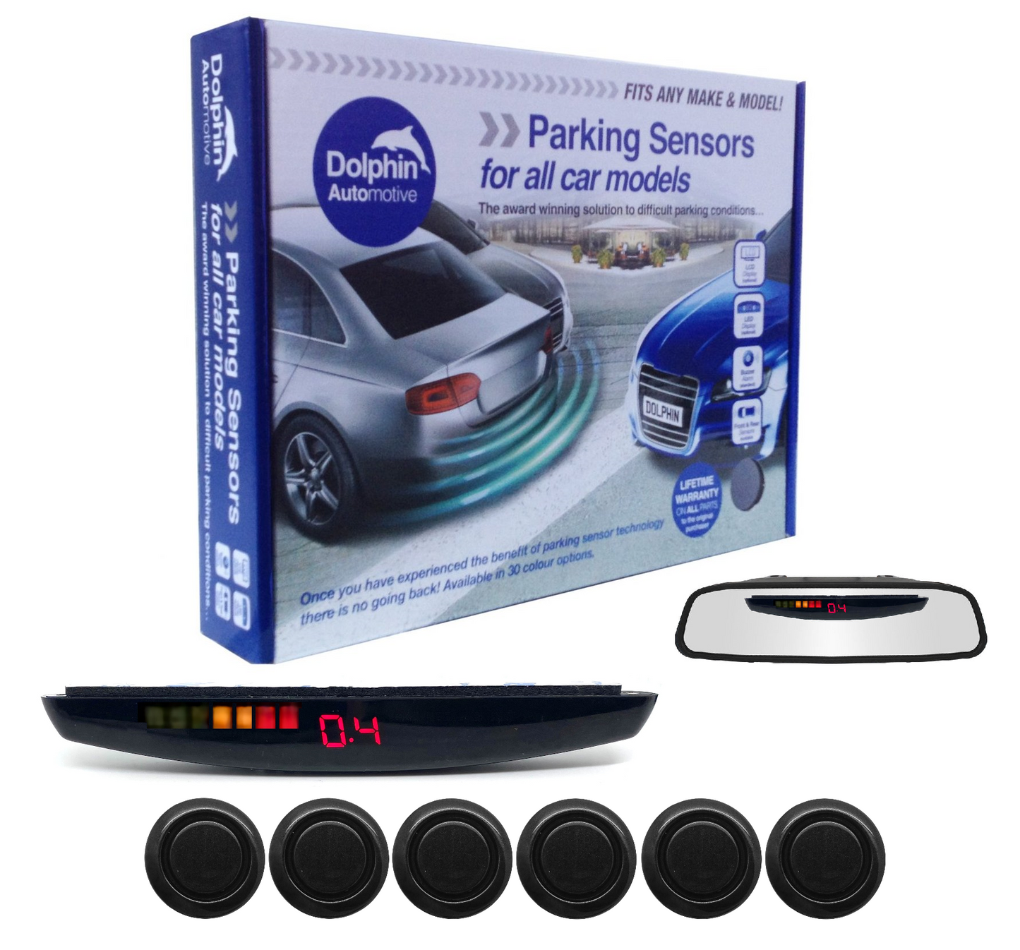 Micro Dolphin Rear Roof Display 6 Sensor Reversing Kit