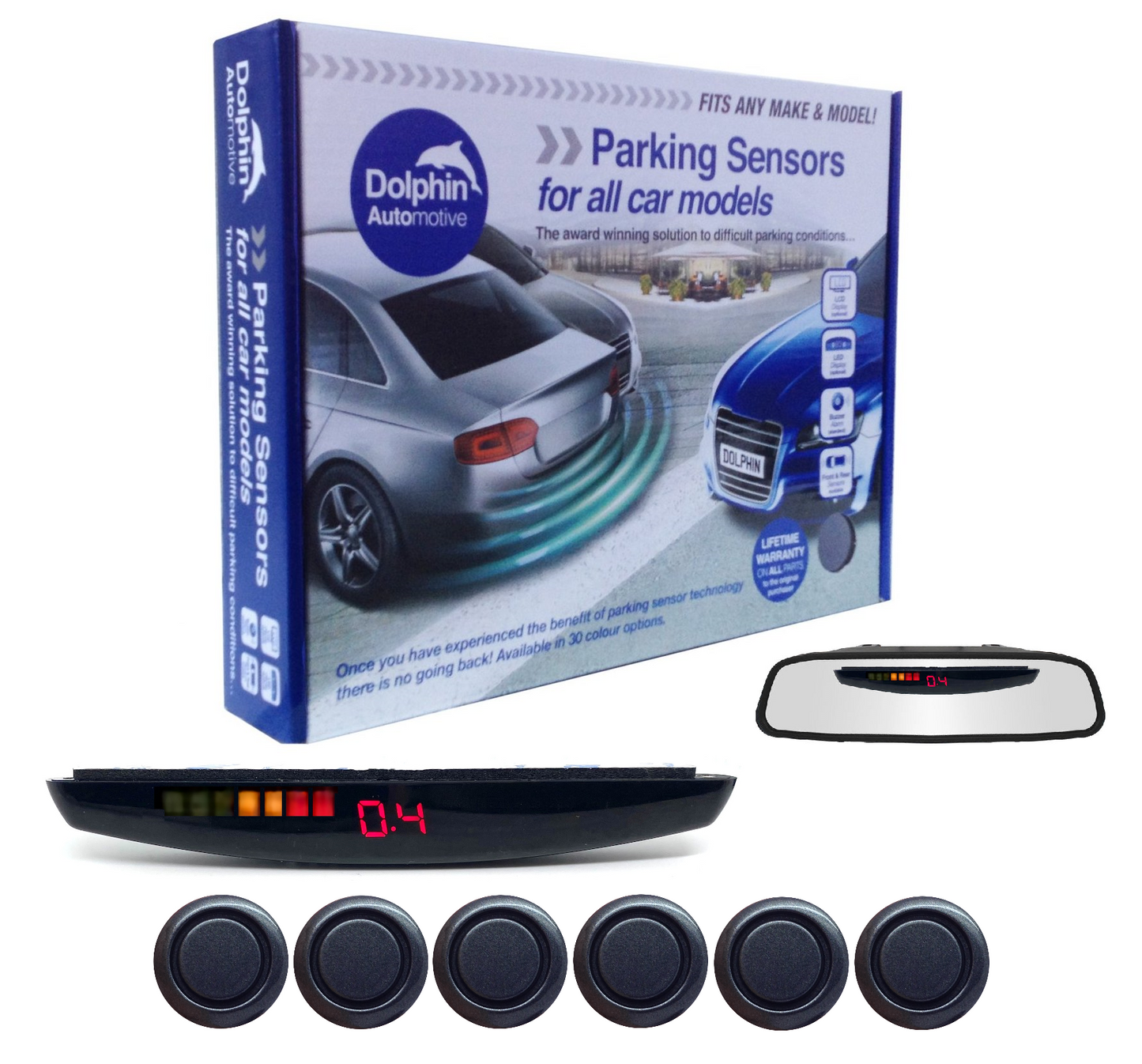 Micro Dolphin Rear Roof Display 6 Sensor Reversing Kit