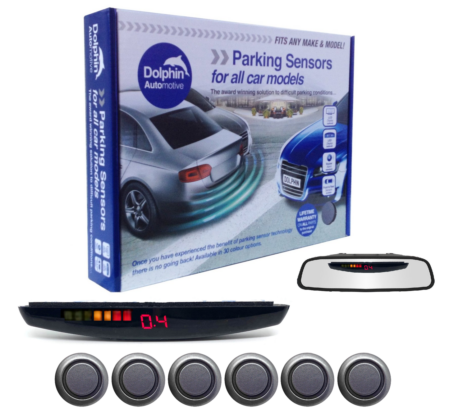 Micro Dolphin Rear Roof Display 6 Sensor Reversing Kit