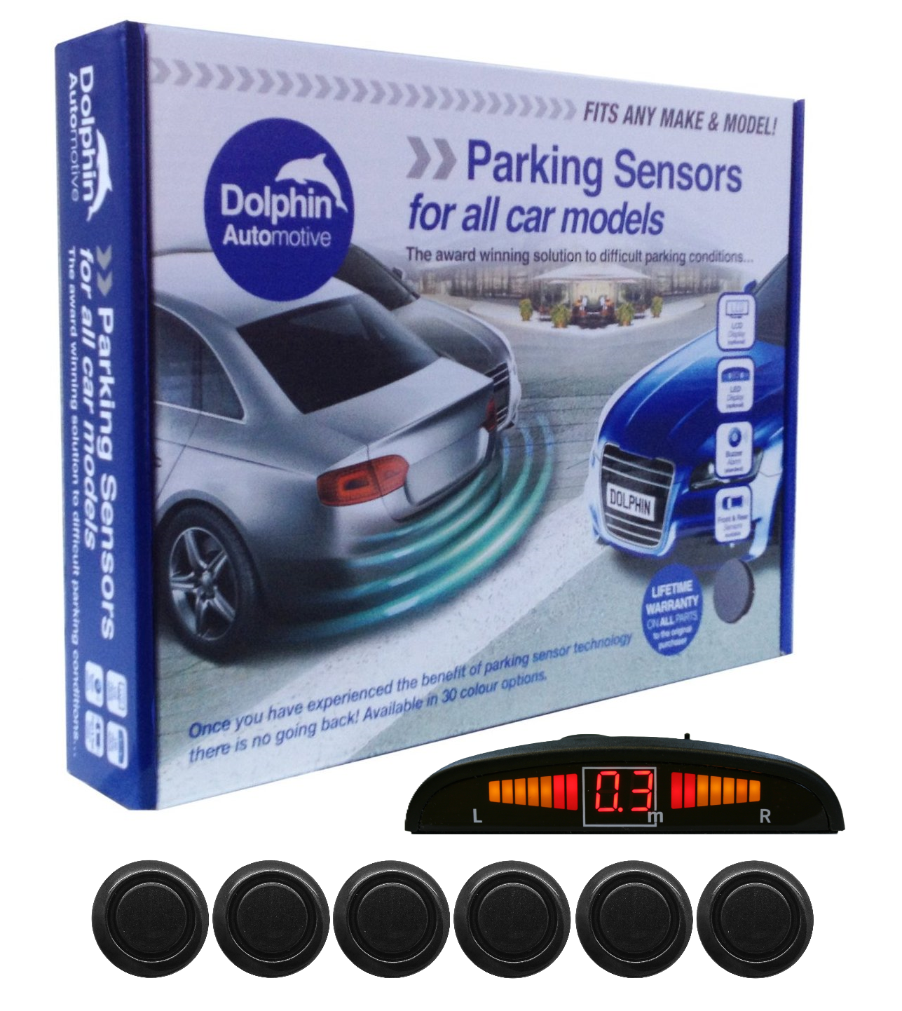 Micro Dolphin Rear Audio 6 Sensor Reversing Kit