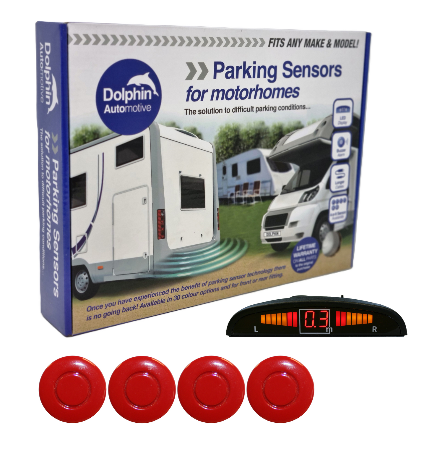 4 Reversing Sensors with Dashboard Display - For Motorhomes & Vans