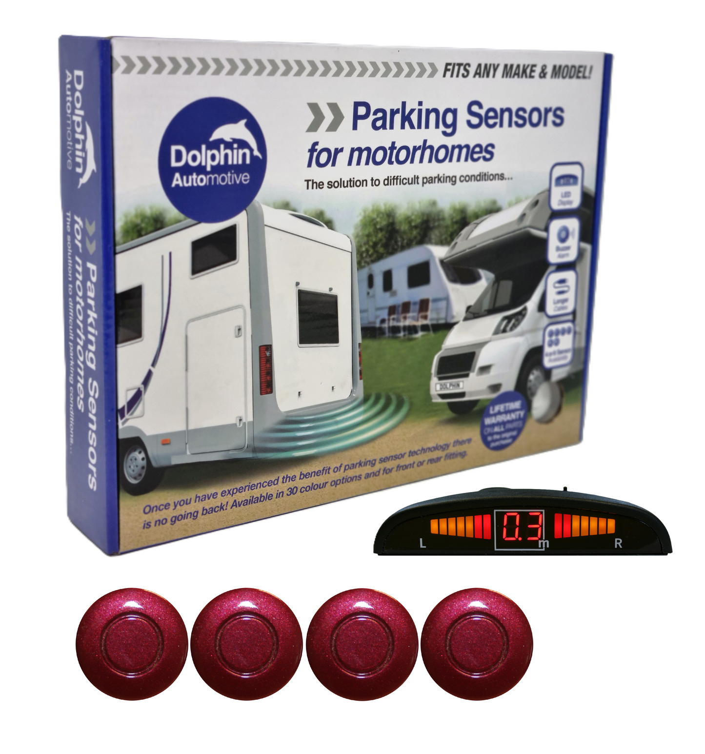 4 Reversing Sensors with Dashboard Display - For Motorhomes & Vans