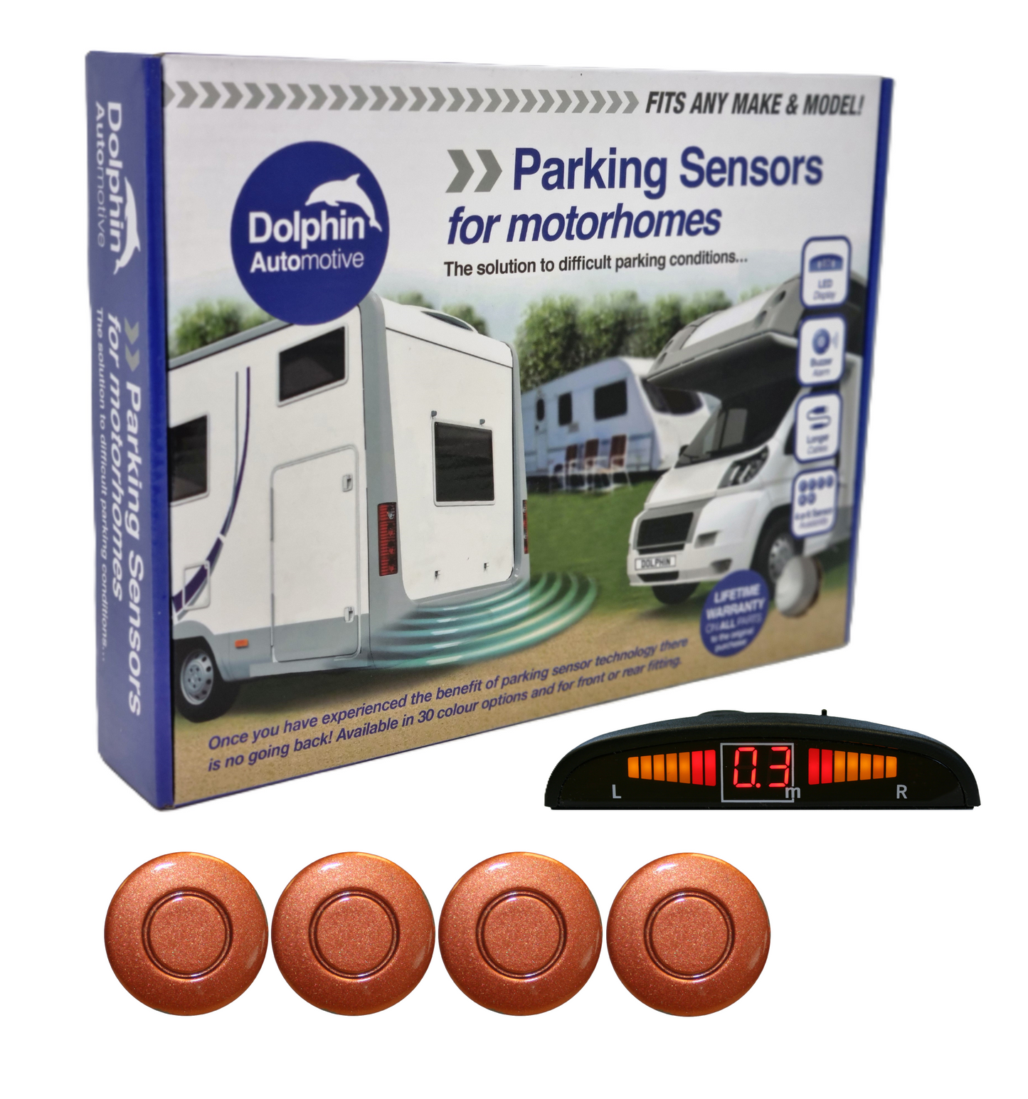 4 Reversing Sensors with Dashboard Display - For Motorhomes & Vans