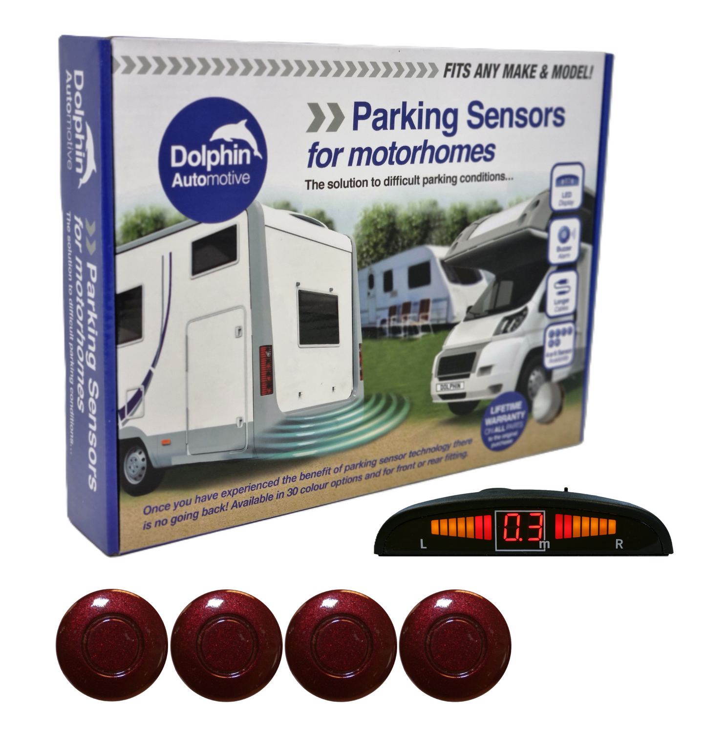 4 Reversing Sensors with Dashboard Display - For Motorhomes & Vans