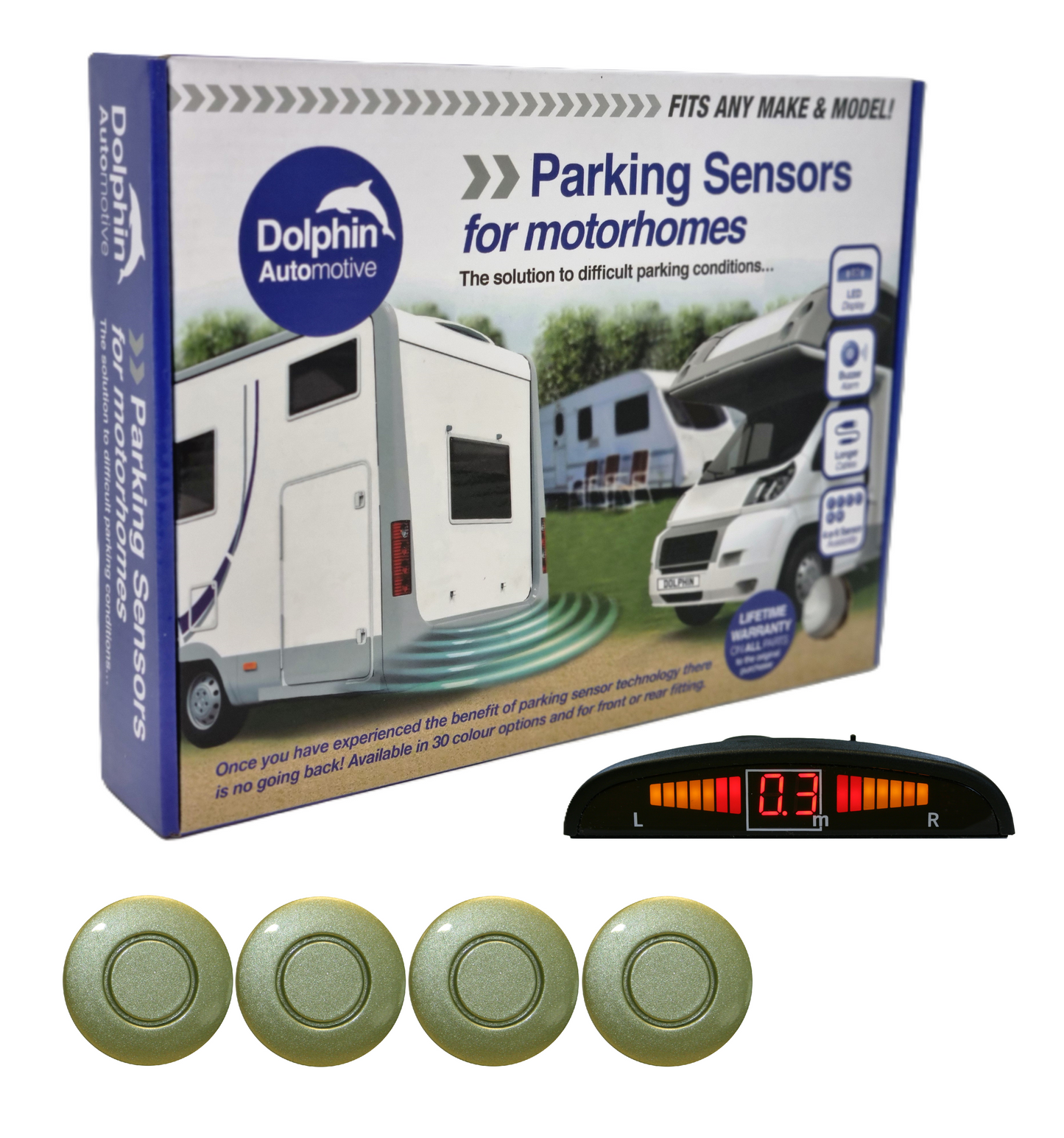4 Reversing Sensors with Dashboard Display - For Motorhomes & Vans