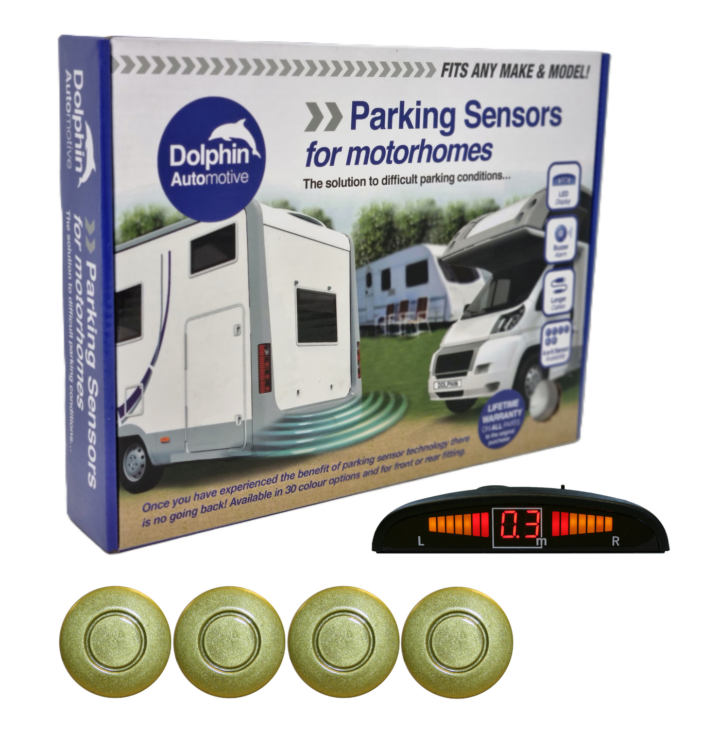 4 Reversing Sensors with Dashboard Display - For Motorhomes & Vans
