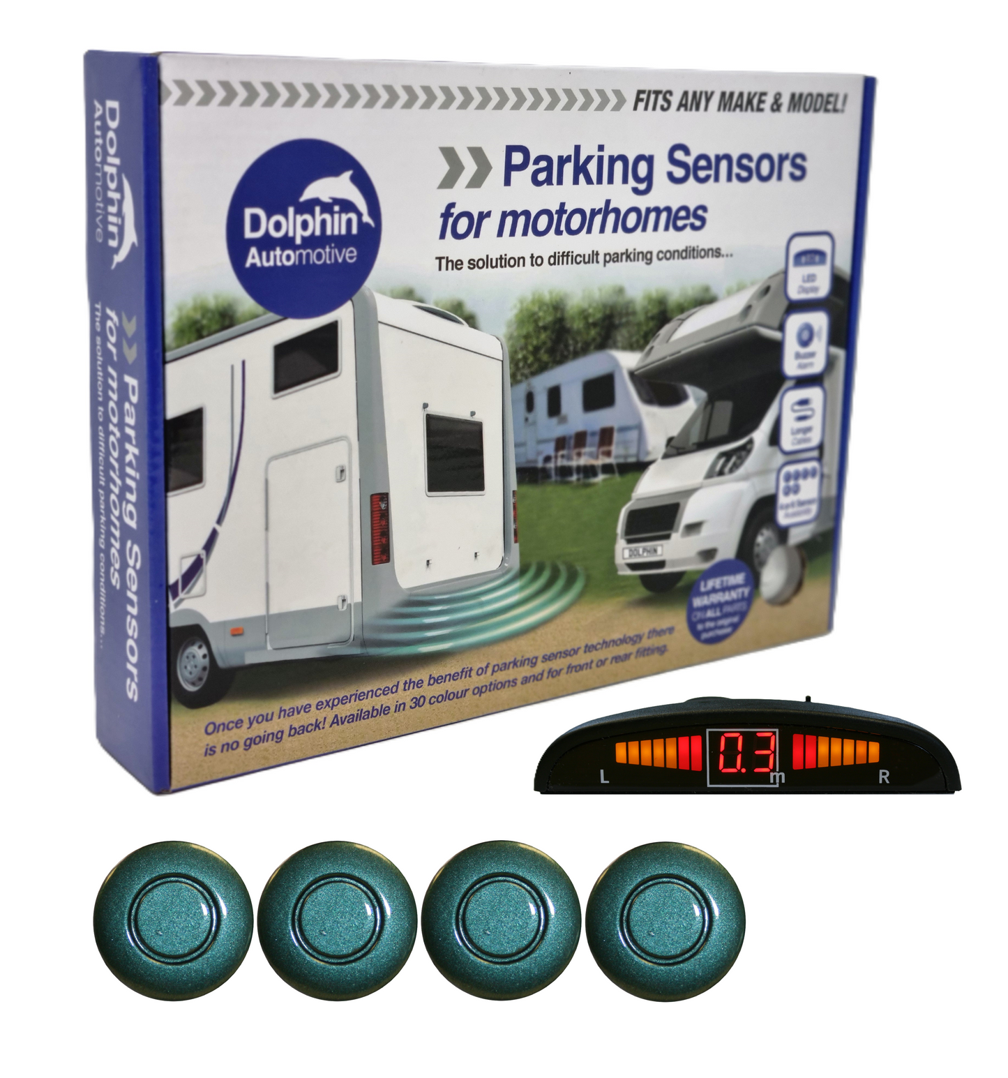 4 Reversing Sensors with Dashboard Display - For Motorhomes & Vans