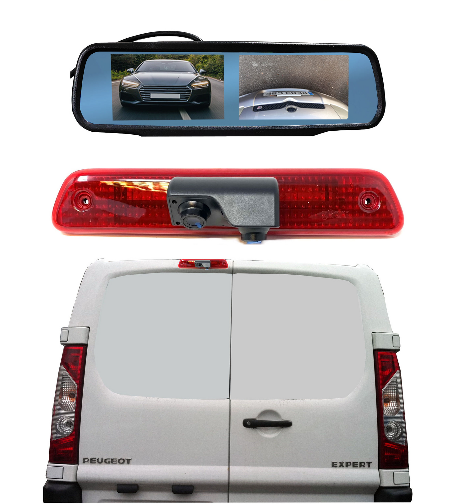 Dual/Twin Rear Brake Light Cameras for Toyota Proace vans from 2013 to 2016