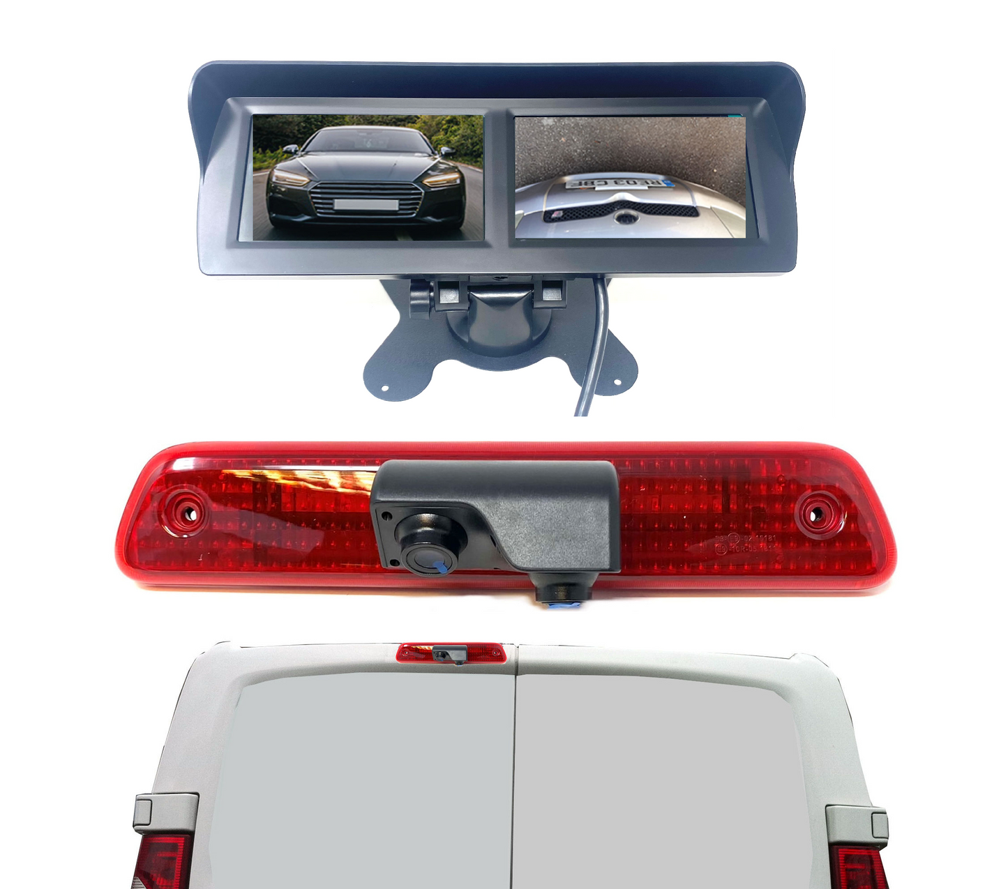 Dual/Twin Rear Brake Light Cameras for Peugeot Expert from 2007 to 2016