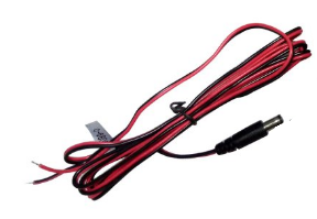 DC power lead with moulded coaxial plug