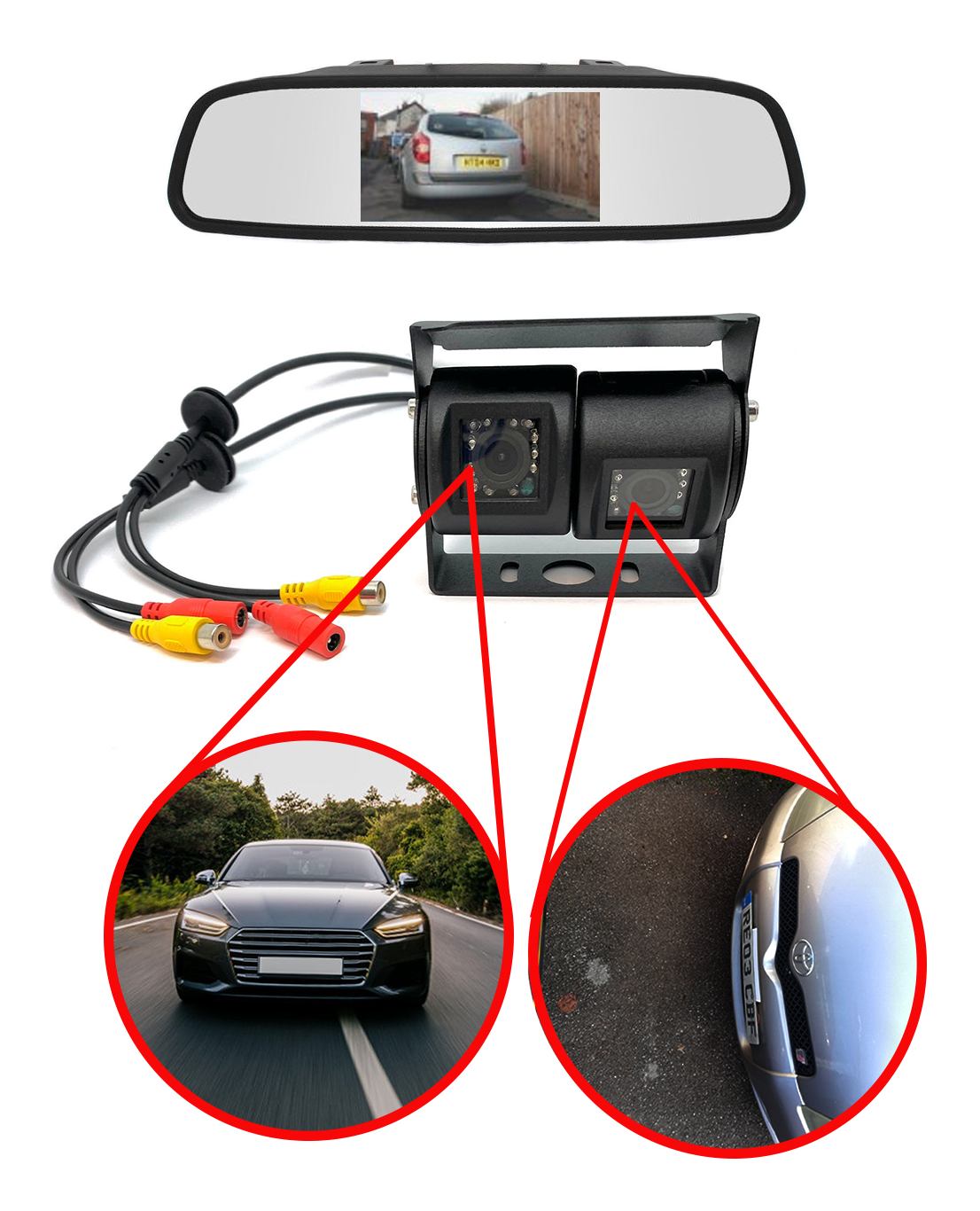 Twin/Dual Van/Motorhome Camera Bracket Mount - Black