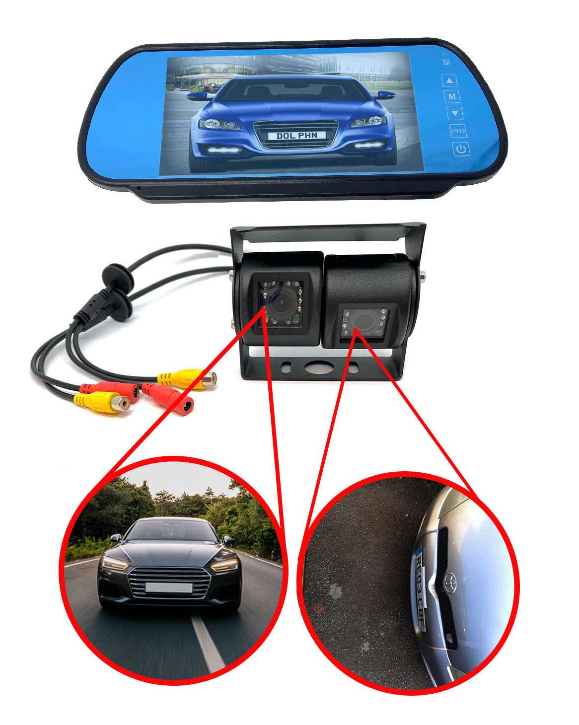 Twin/Dual Van/Motorhome Camera Bracket Mount - Black