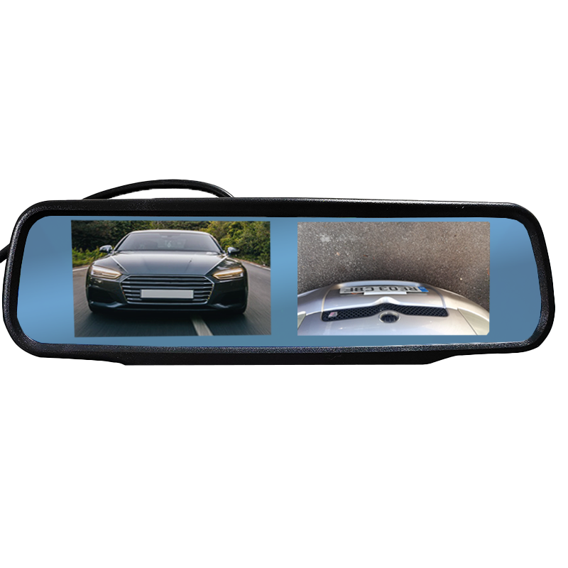 Twin Screen Clip Over Mirror Mounting Monitor