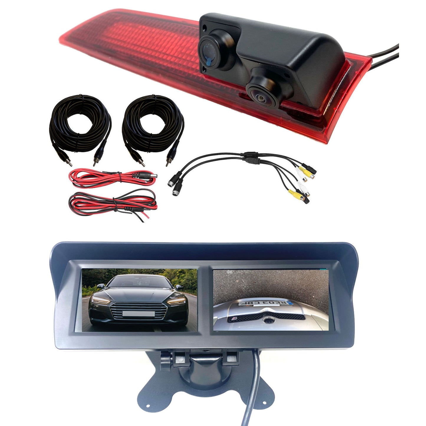 Dual/Twin Rear Brake Light Cameras for Ford Transit Custom From May 2016 - onwards
