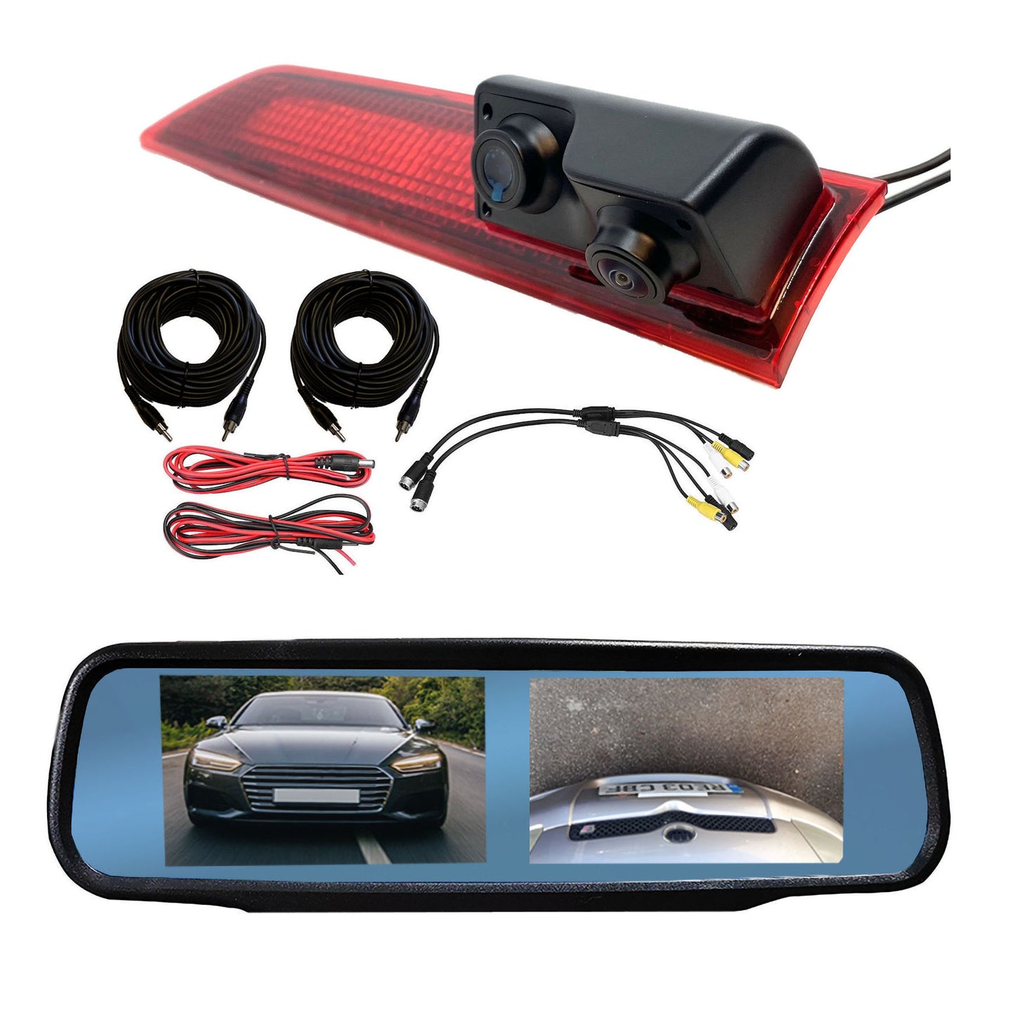 Dual/Twin Rear Brake Light Cameras for Ford Transit Custom From May 2016 - onwards