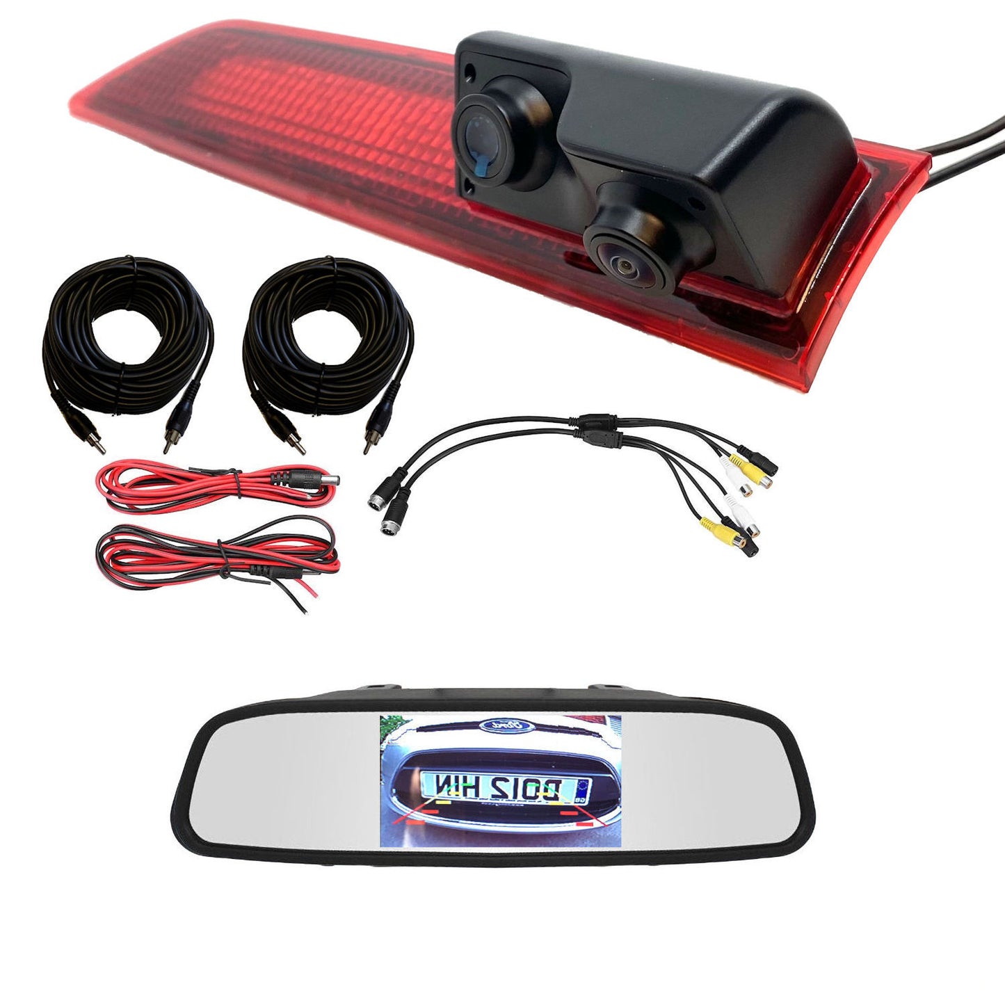 Dual/Twin Rear Brake Light Cameras for Ford Transit From 2012 - May 2016