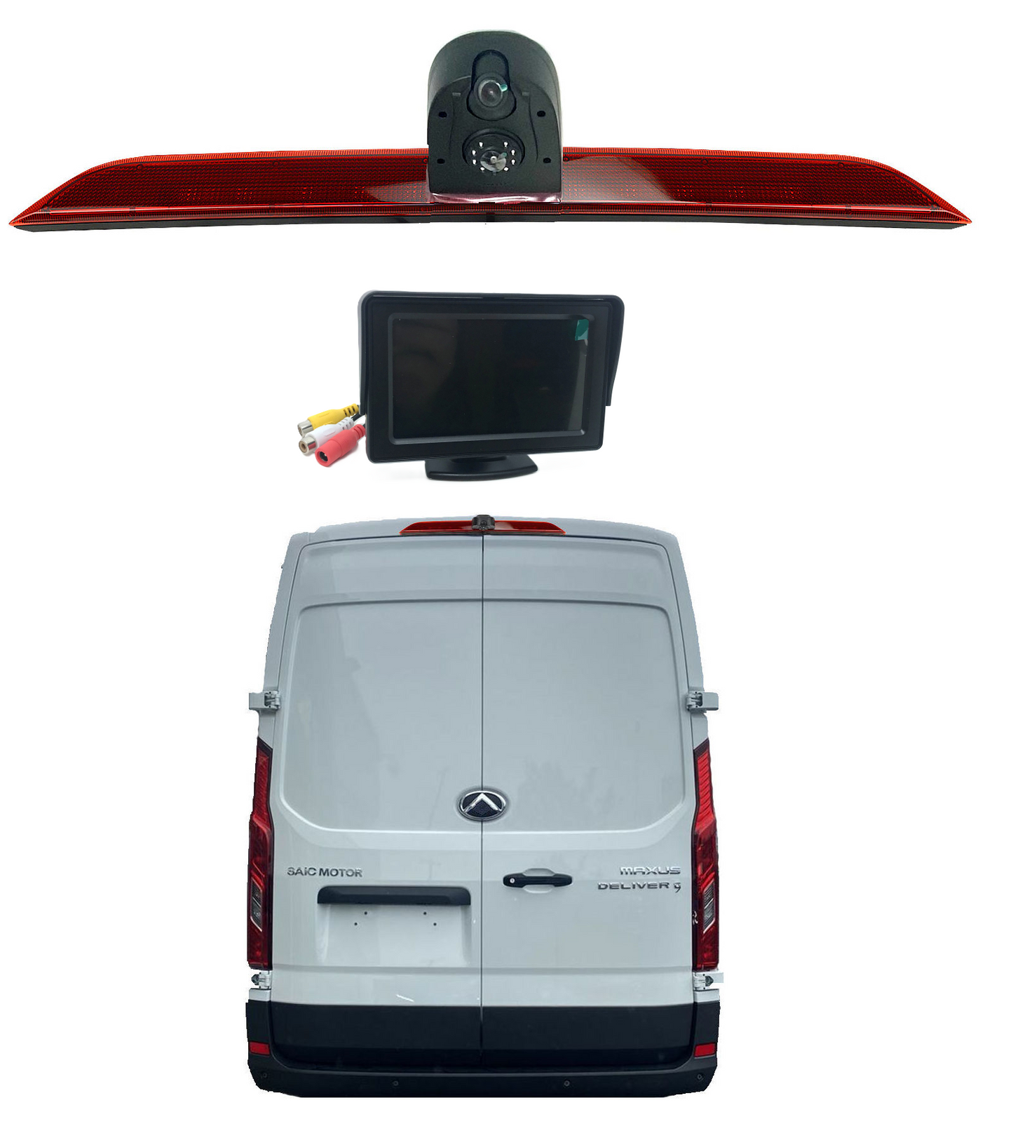 Dual/Twin Rear Brake Light Cameras for Maxus Deliver 9, Maxus V90 Vans Built From 2019 Onwards