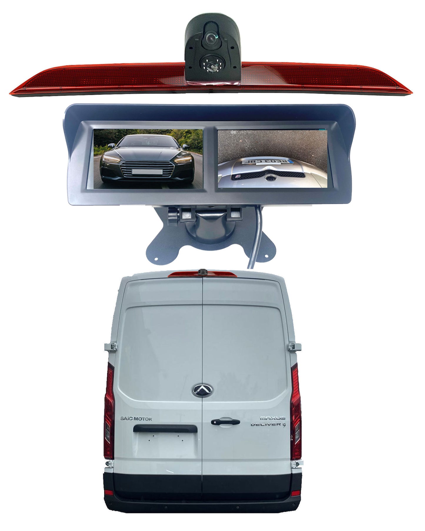 Dual/Twin Rear Brake Light Cameras for Maxus Deliver 9, Maxus V90 Vans Built From 2019 Onwards