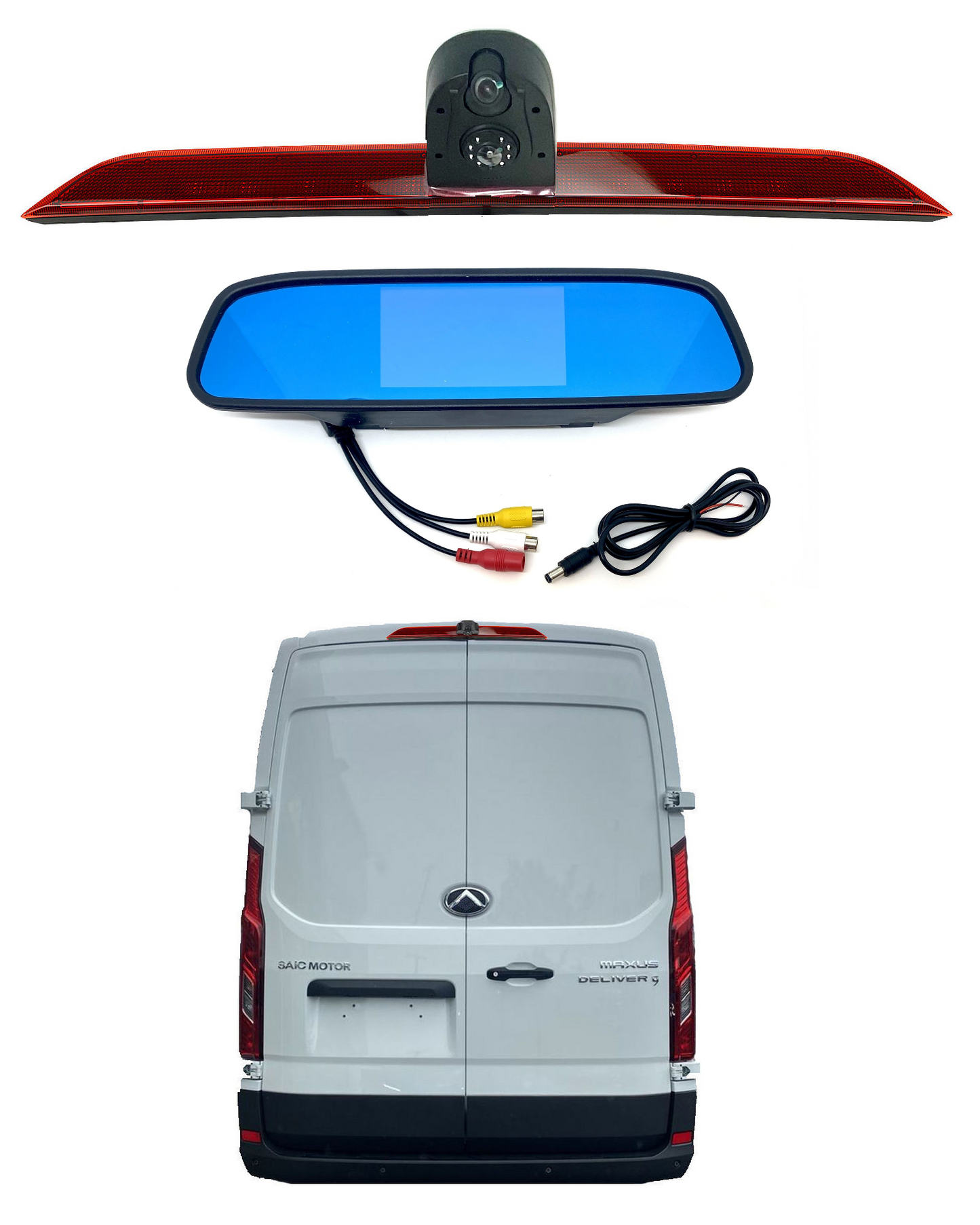 Dual/Twin Rear Brake Light Cameras for Maxus Deliver 9, Maxus V90 Vans Built From 2019 Onwards