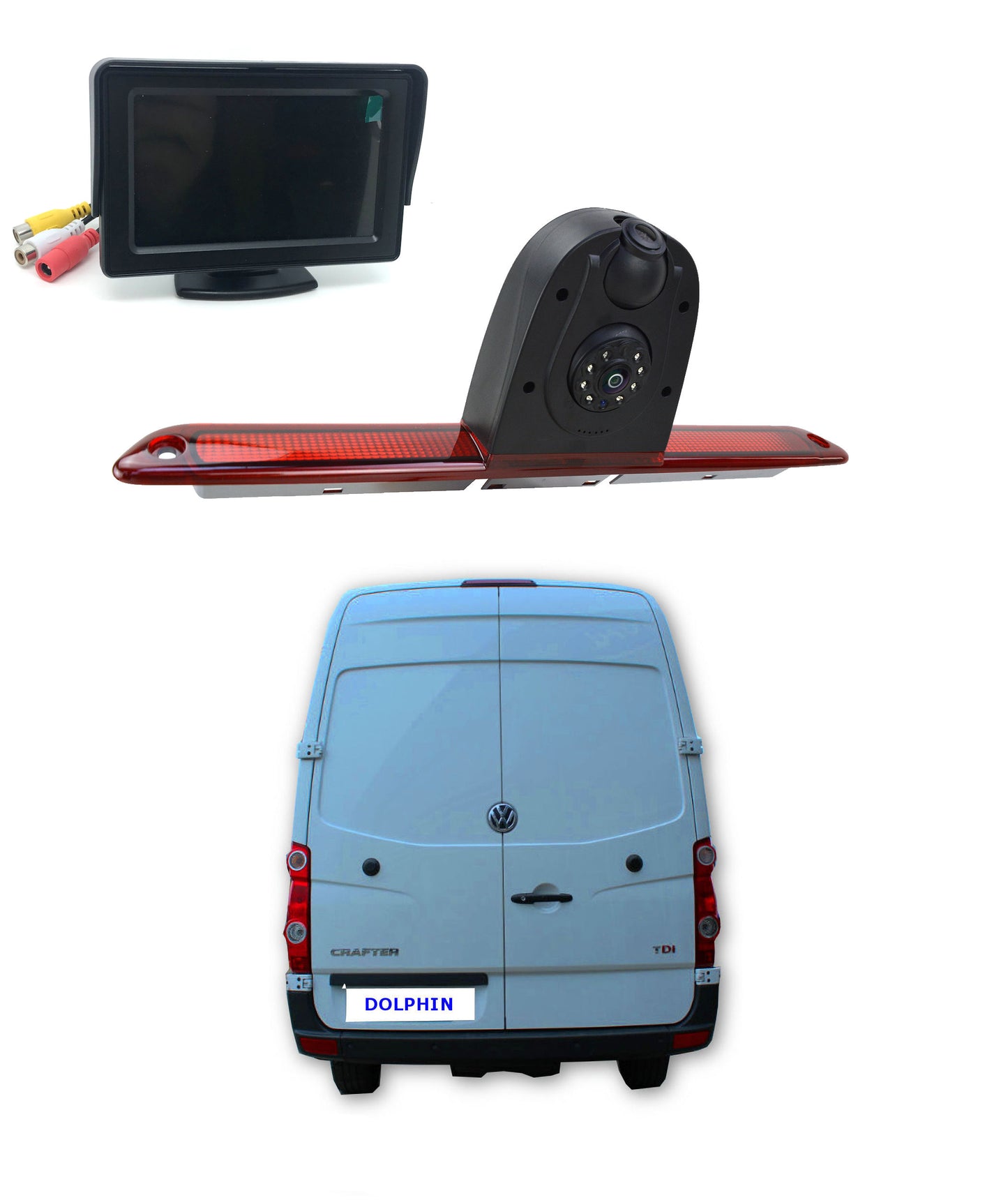 Dual/Twin Rear Brake Light Cameras for VW Crafter from 2007 to 2015
