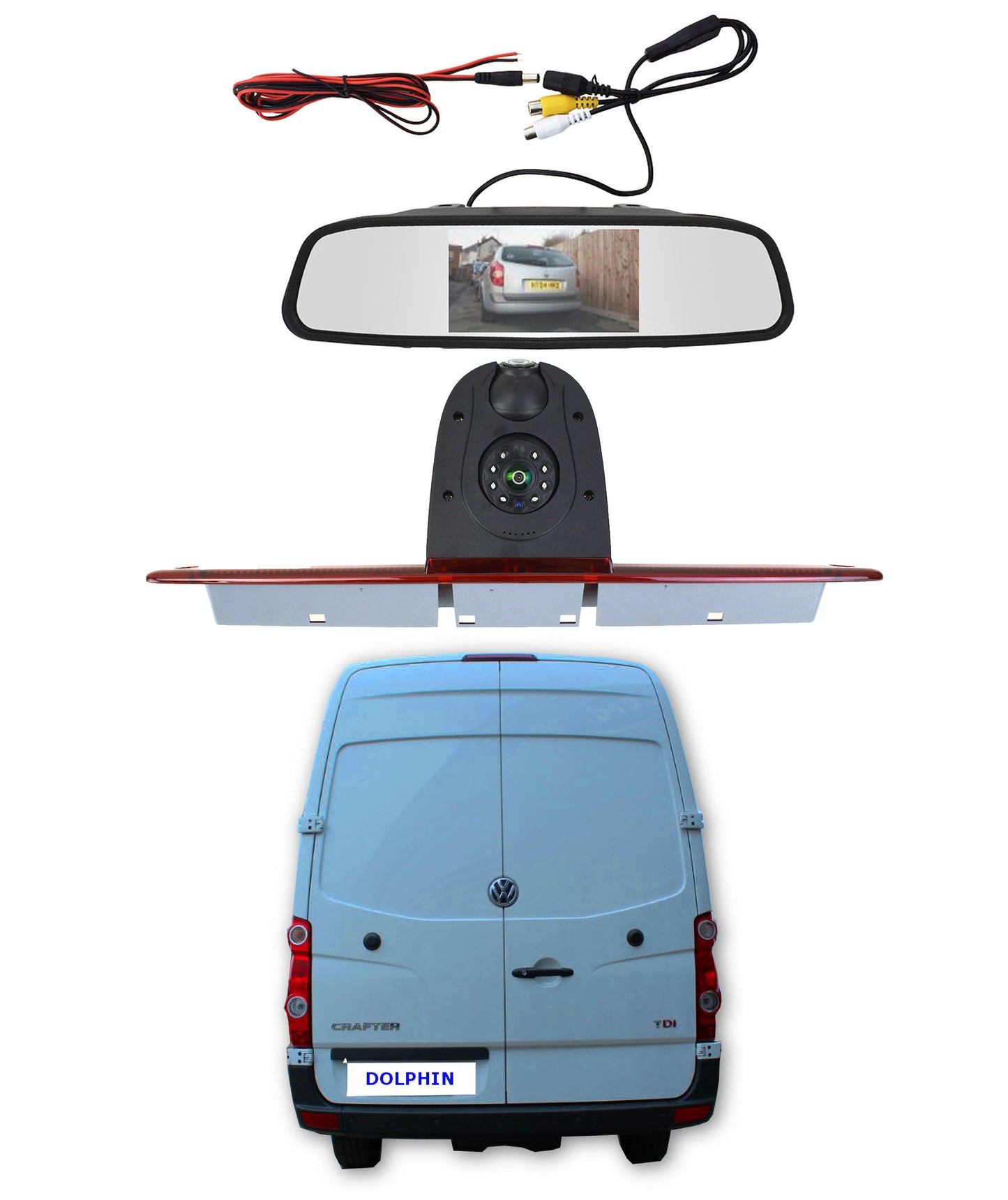 Dual/Twin Rear Brake Light Cameras for VW Crafter from 2007 to 2015