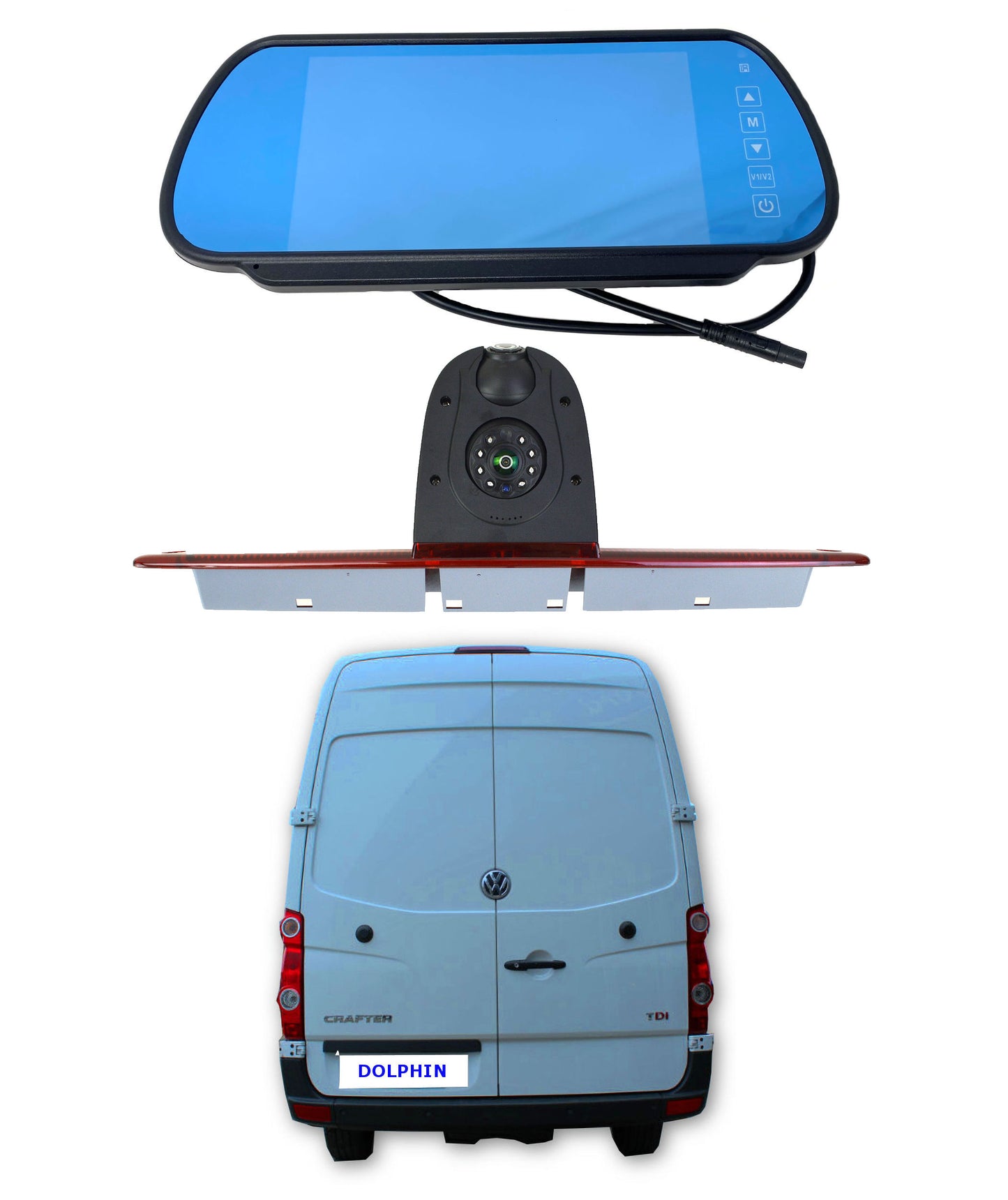 Dual/Twin Rear Brake Light Cameras for VW Crafter from 2007 to 2015