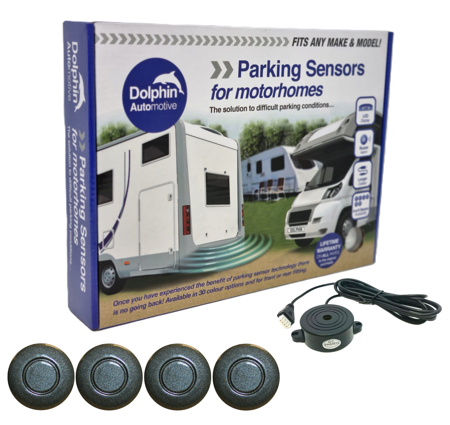 4 Reversing Sensors with Audio Beep Alerts - For Motorhomes & Vans