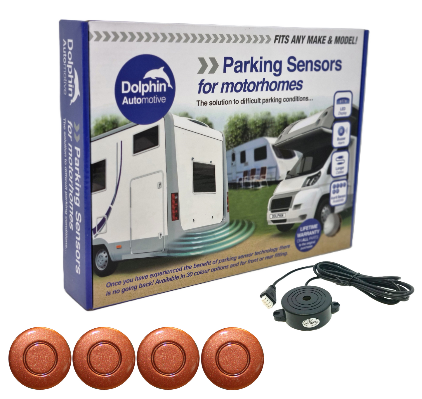 4 Reversing Sensors with Audio Beep Alerts - For Motorhomes & Vans
