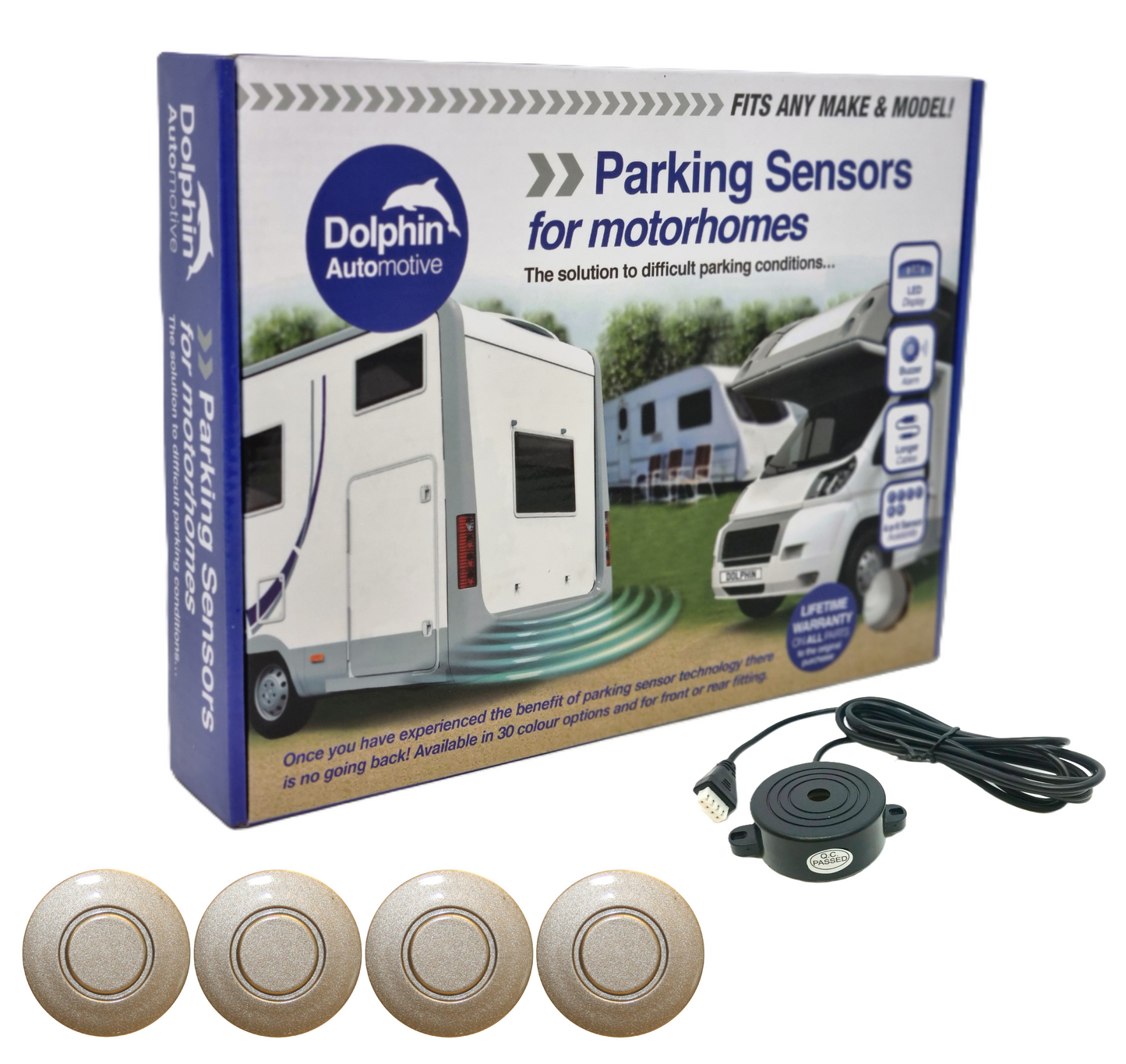 4 Reversing Sensors with Audio Beep Alerts - For Motorhomes & Vans