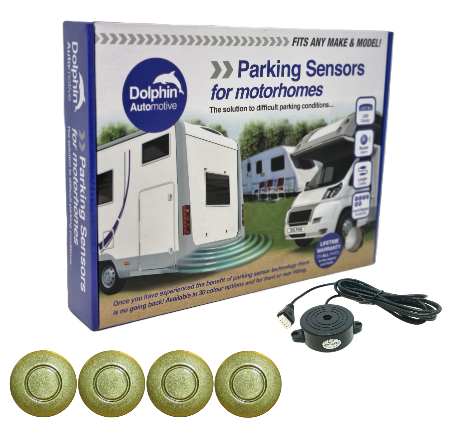 4 Reversing Sensors with Audio Beep Alerts - For Motorhomes & Vans