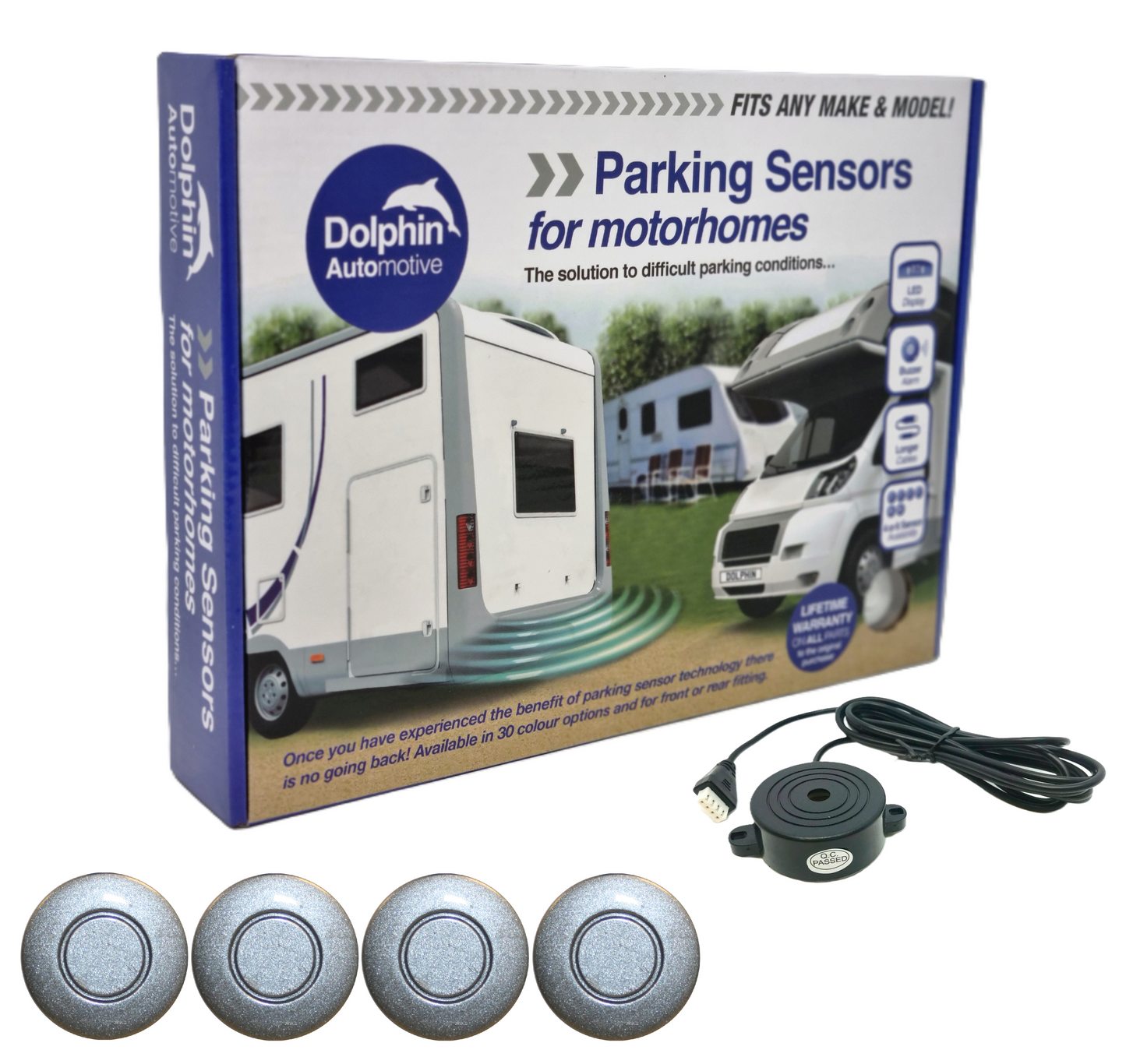 4 Reversing Sensors with Audio Beep Alerts - For Motorhomes & Vans